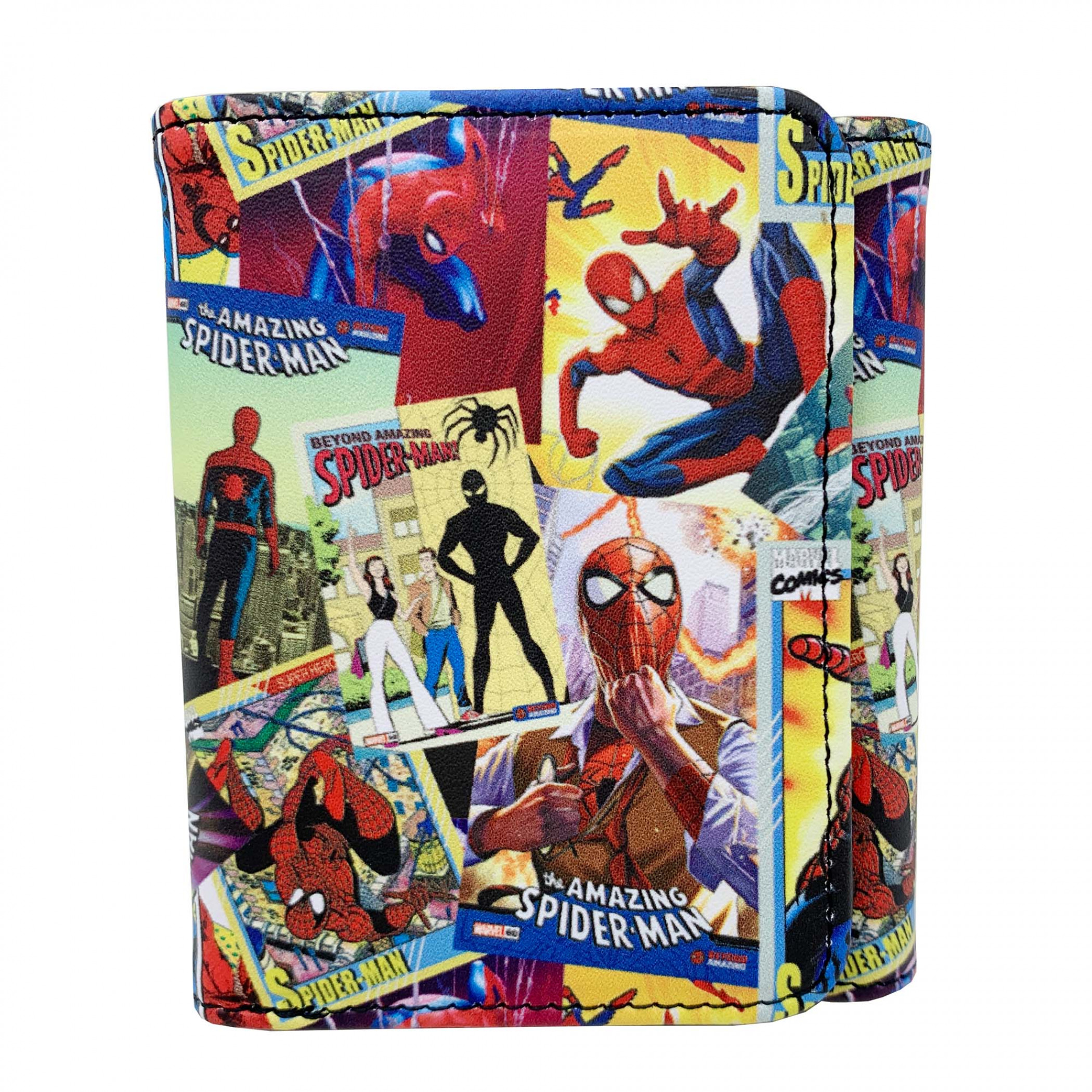Spider-Man Comic Cover Collage Trifold Wallet, Multi-Color