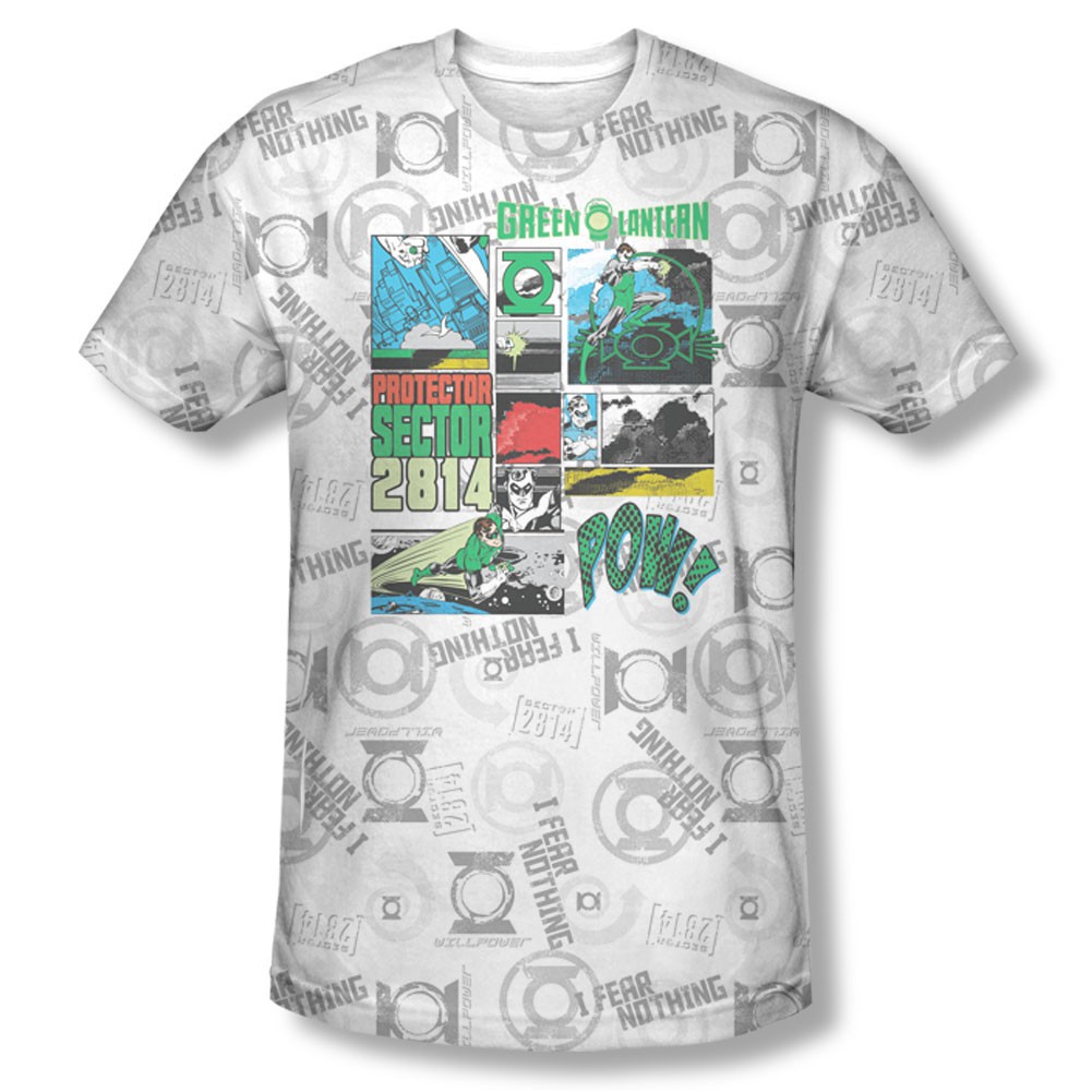 Green Lantern Sector Protector Sublimation White T-Shirt, White