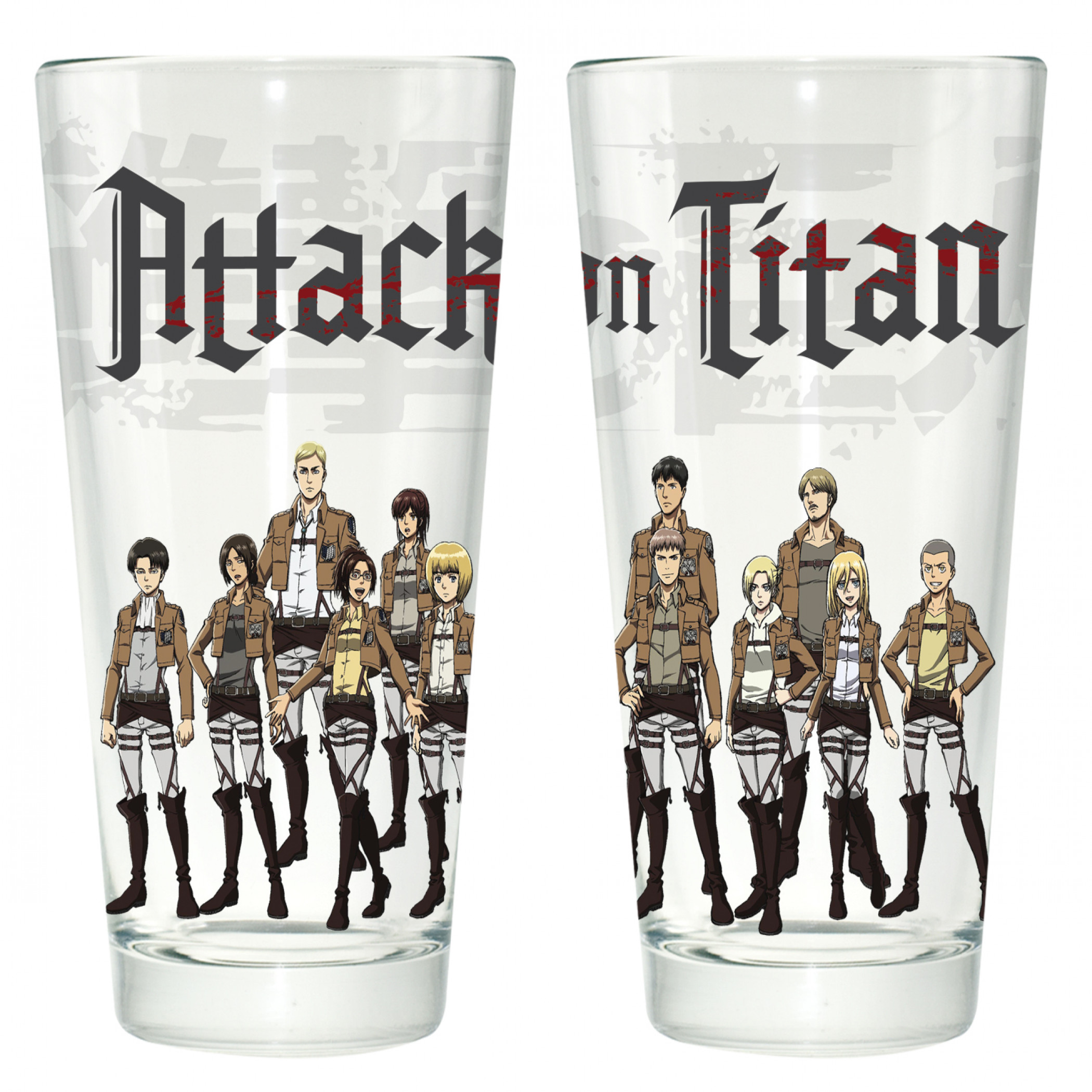 Attack on Titan Group Pint Glass, Multi-Color