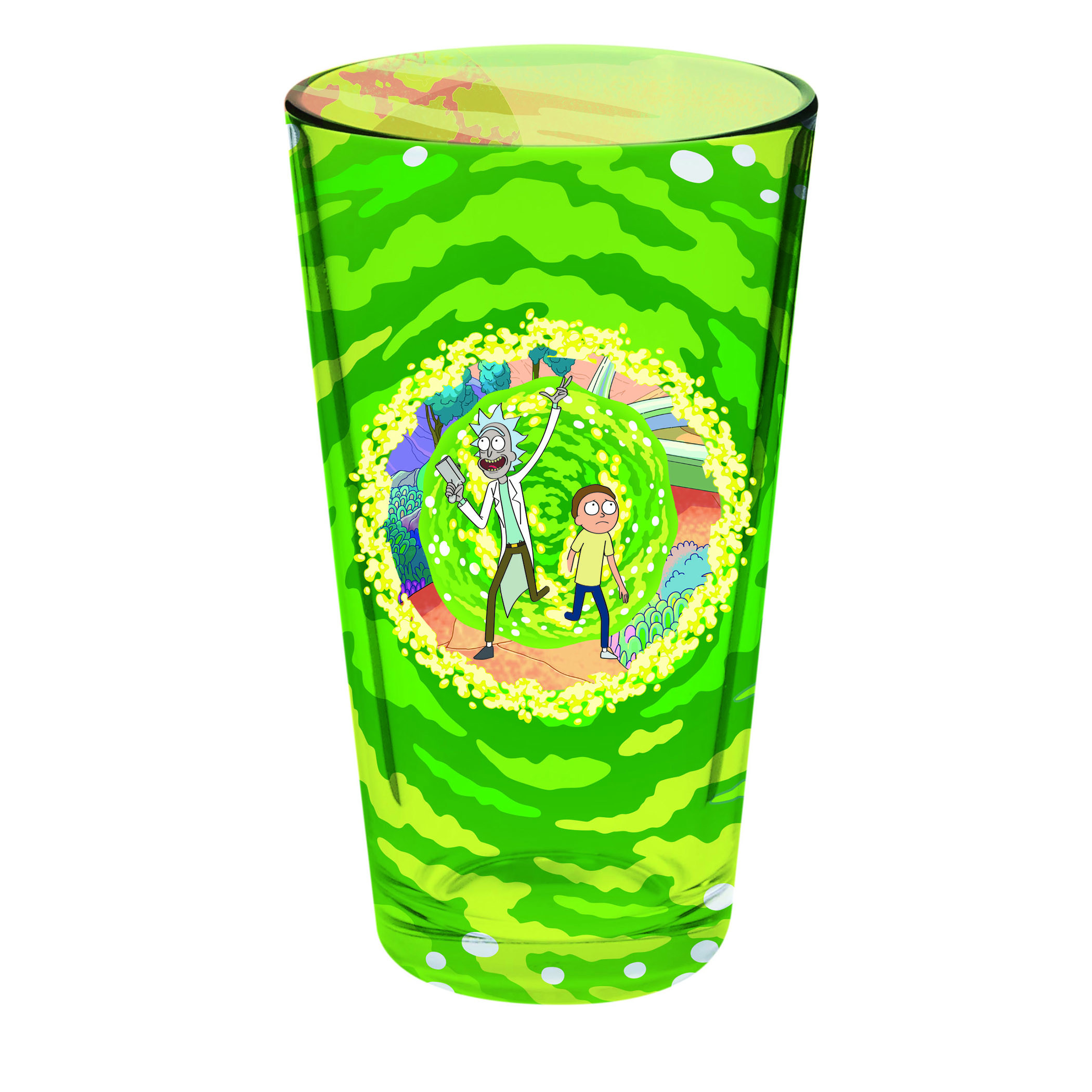 Rick and Morty Portal Decal Wrapped Pint Glass, Green