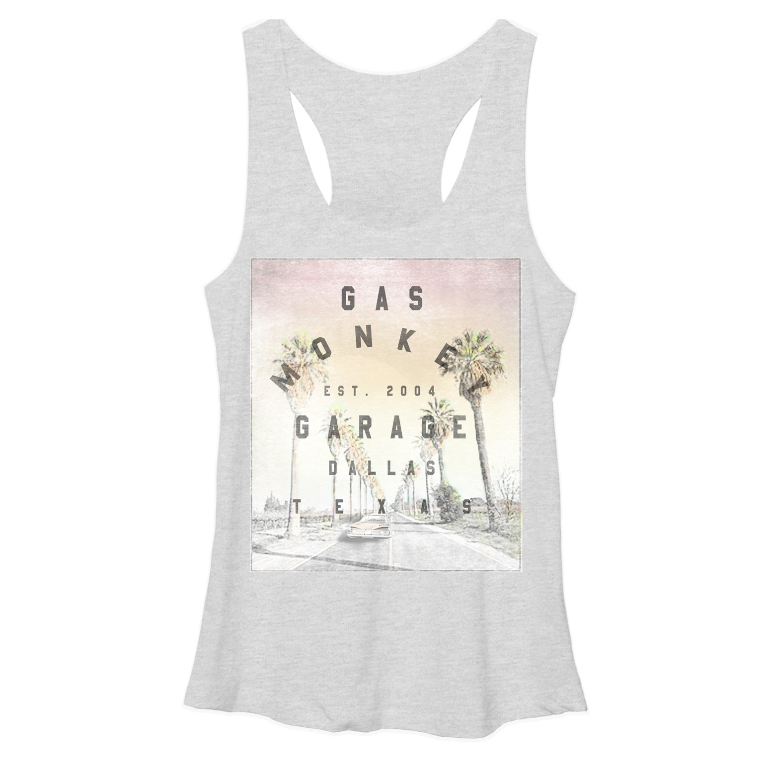 Gas Monkey Garage Sunset Gray Juniors Tank Top