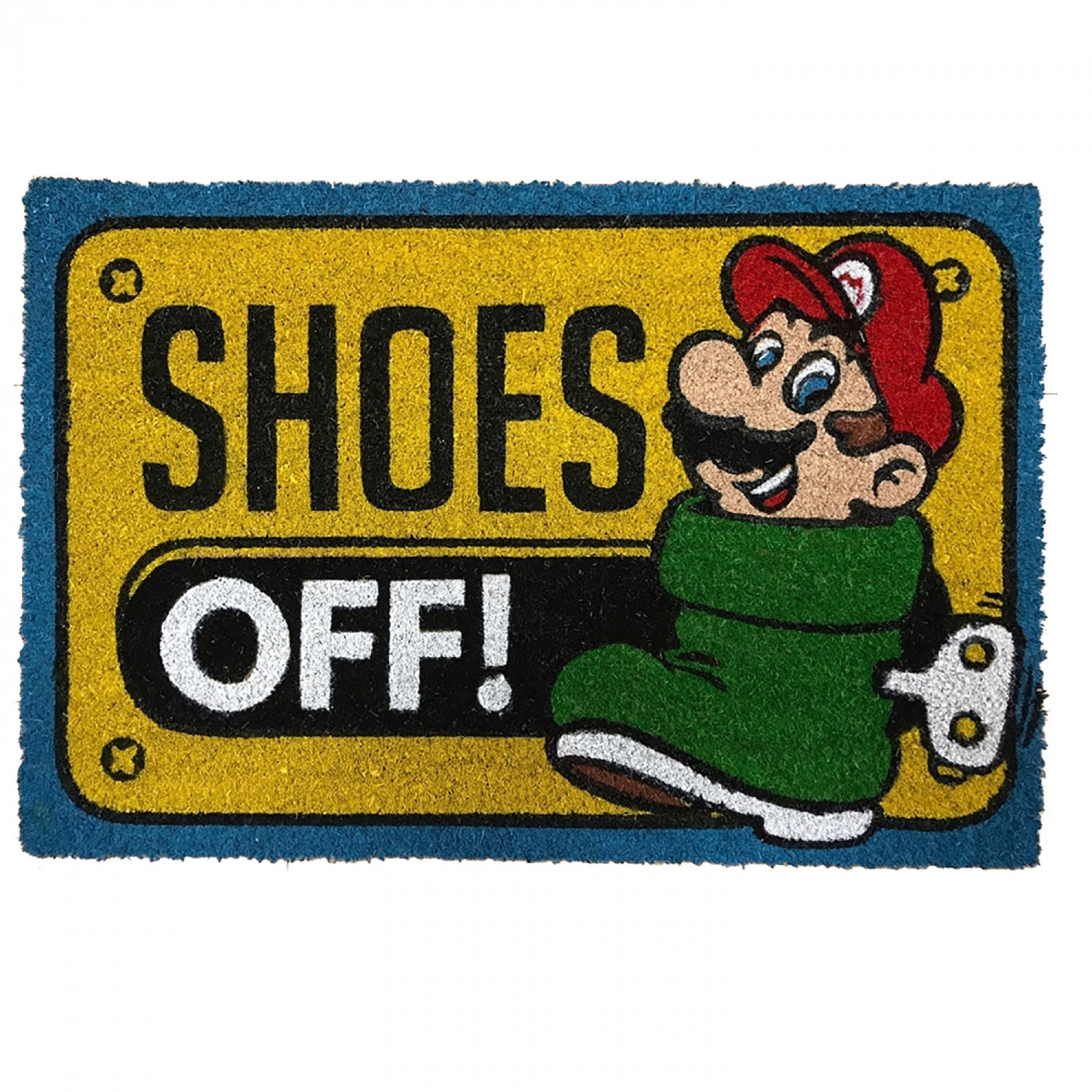 Nintendo Super Mario Shoes Off! 17'x 29' Doormat with Non-skid Back, Multi-Color