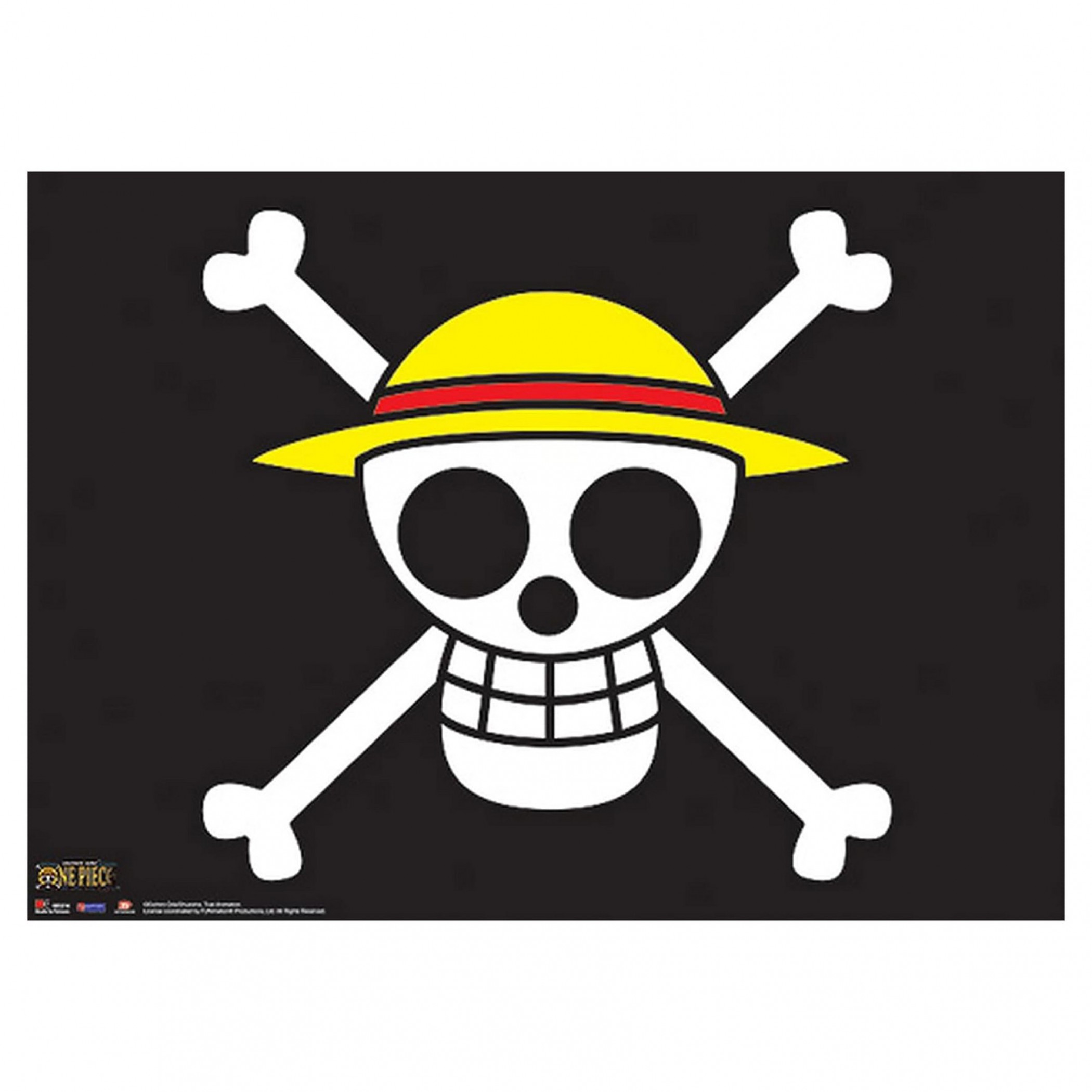 One Piece Straw Hat Pirates Flag Wall Scroll, Black