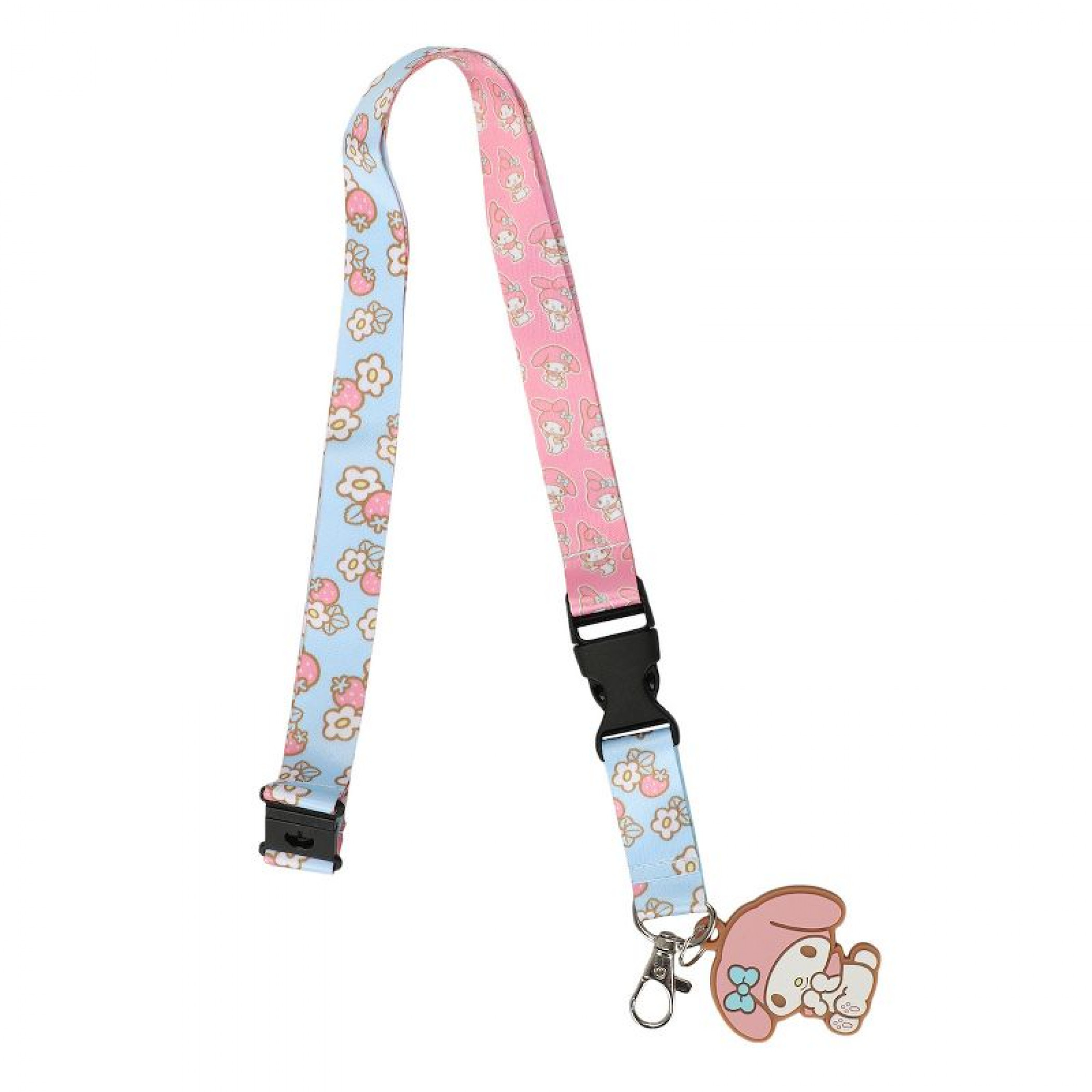 My Melody Sanrio Floral Lanyard w/ Rubber Charm, Red