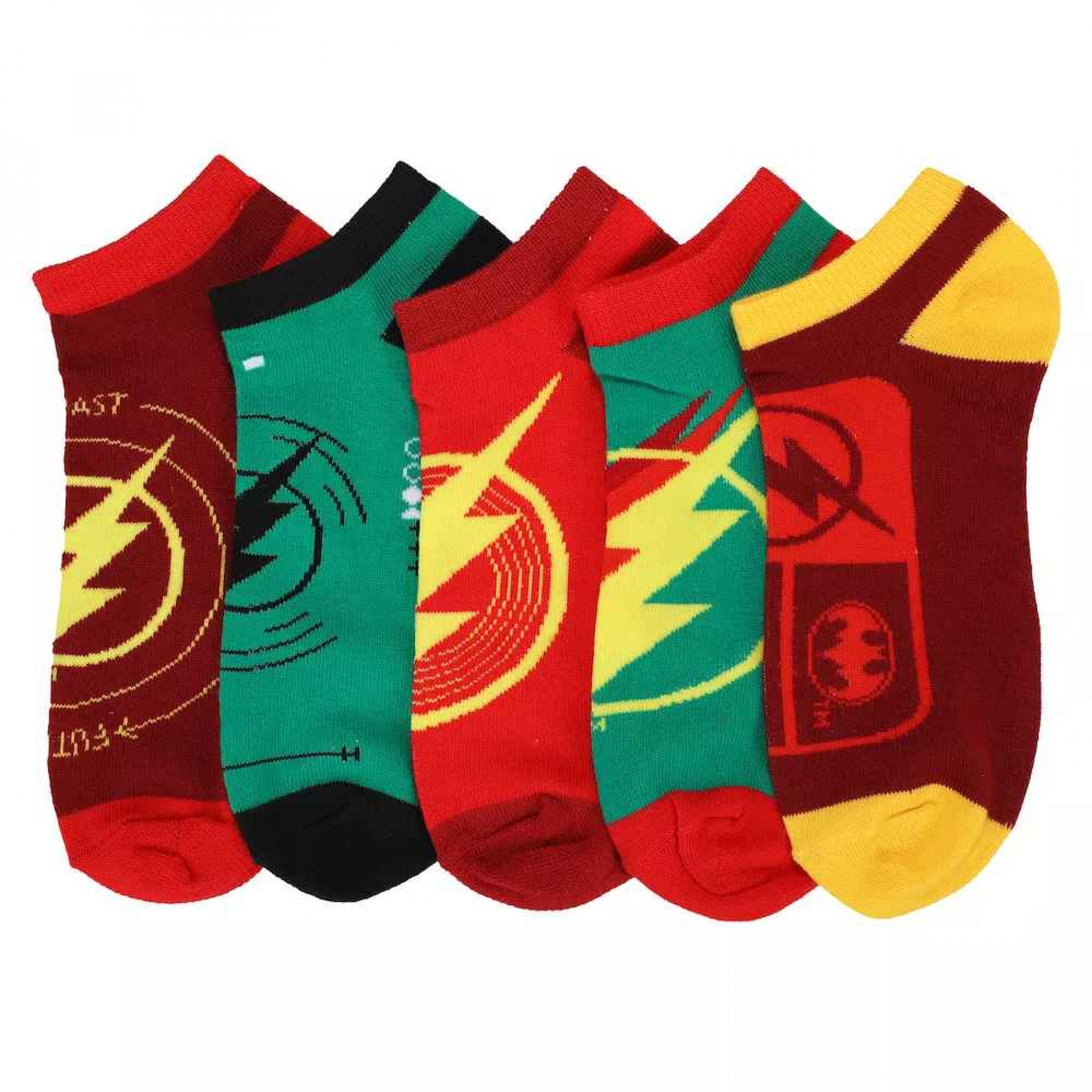 The Flash Worlds Collide 5-Pair Pack of Ankle Socks, Multi-Color