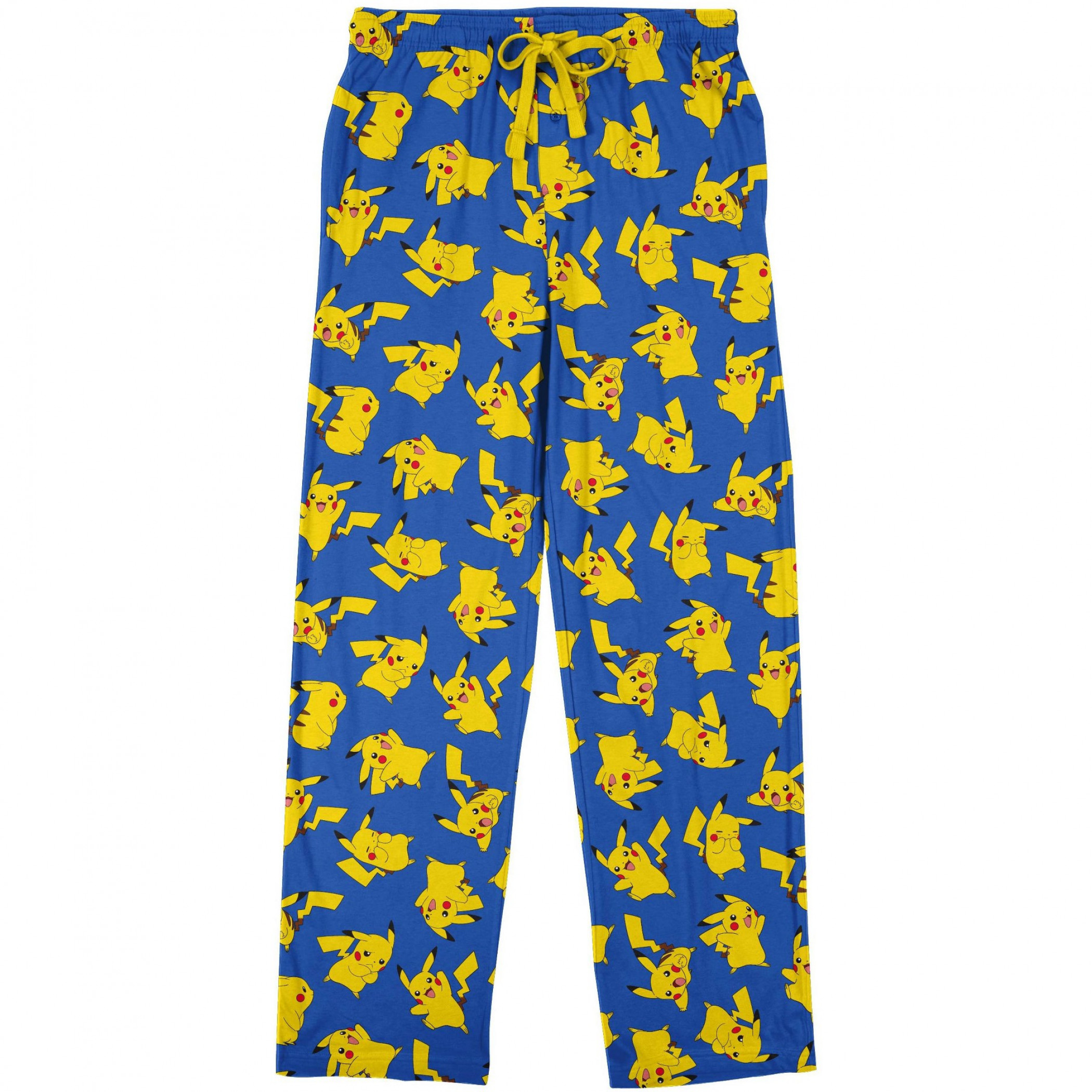 Pokemon Happy Pikachu All Over Print Sleep Pants, Blue