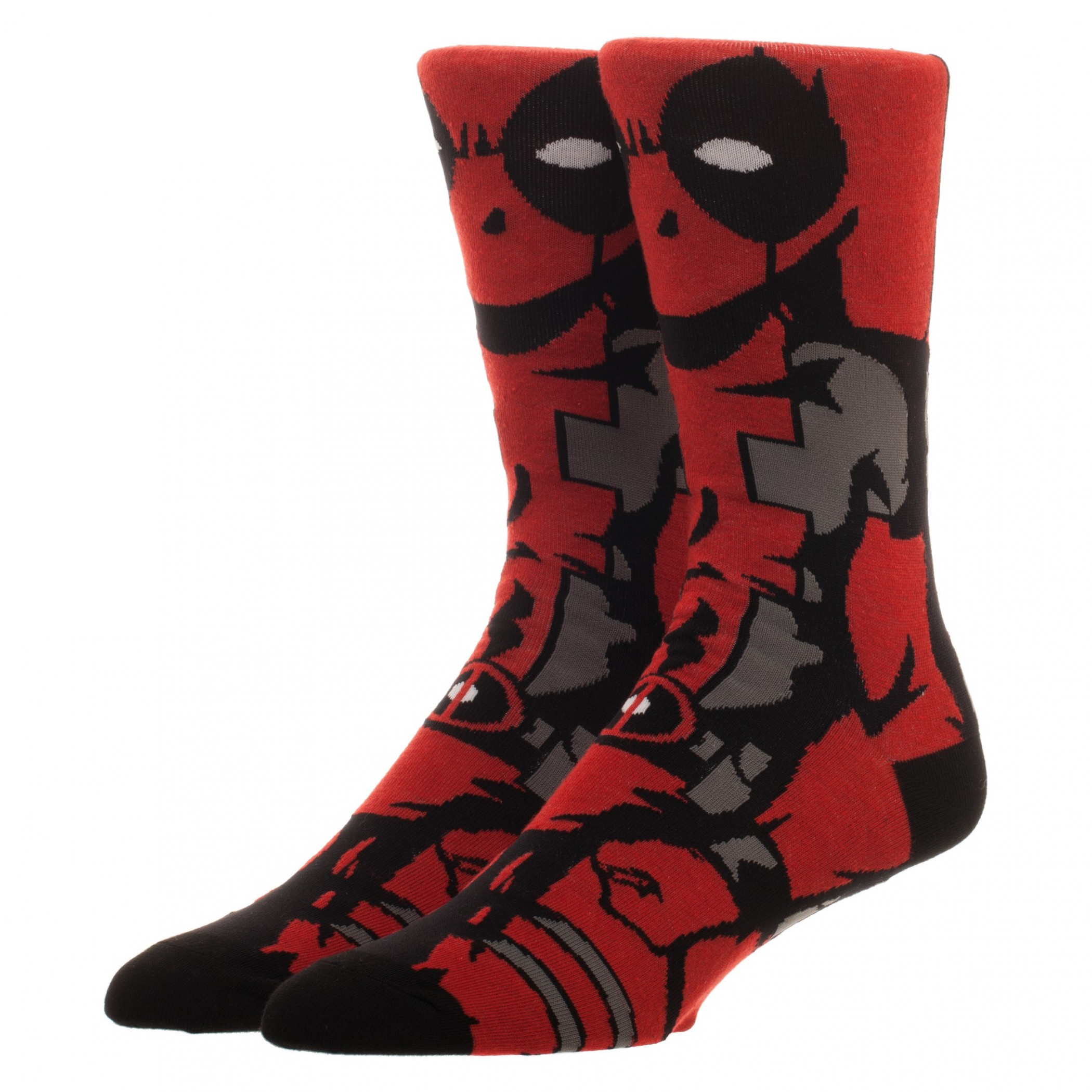 Deadpool 360 Character Crew Socks, Red