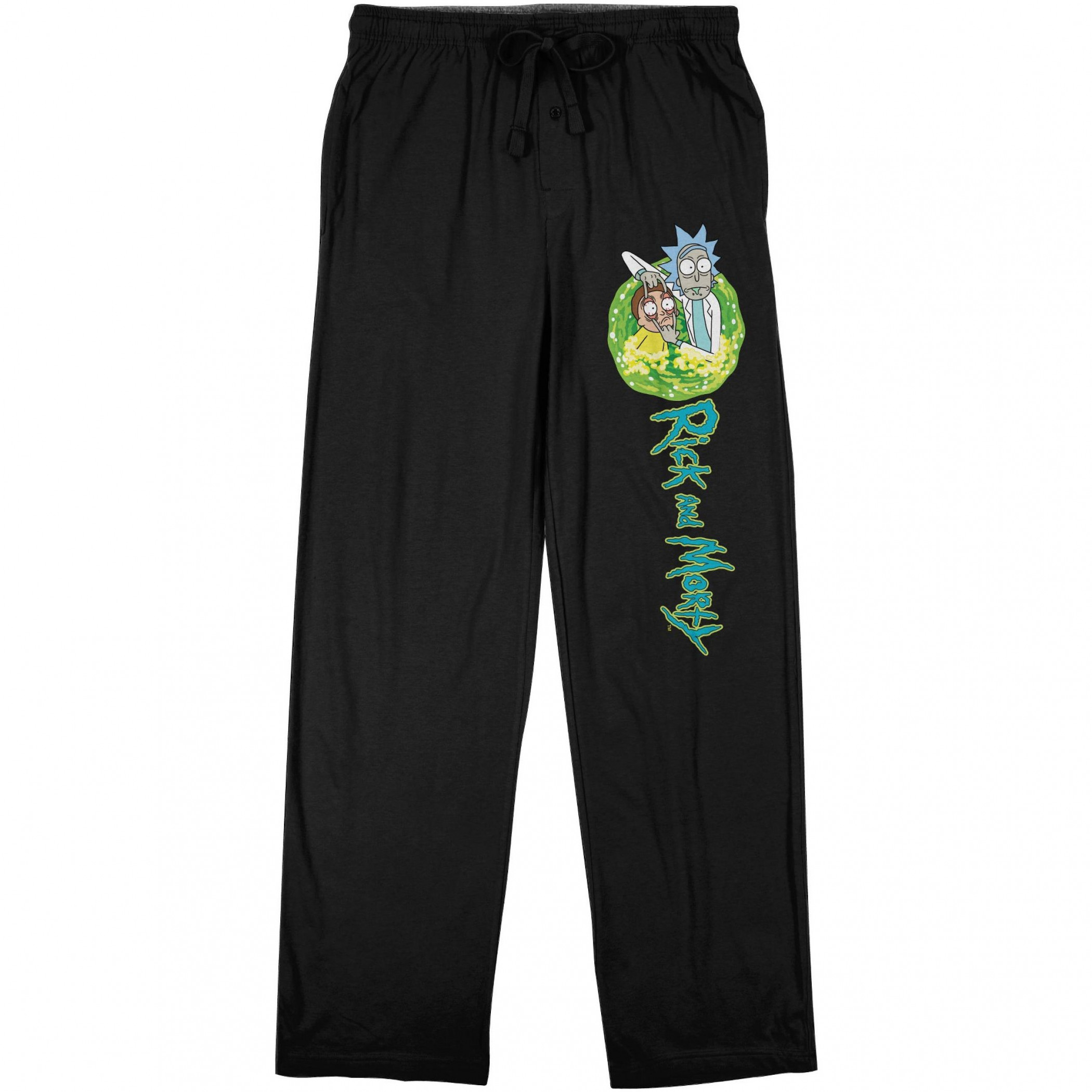 Rick and Morty Eyes Open Pajama Pants, Black