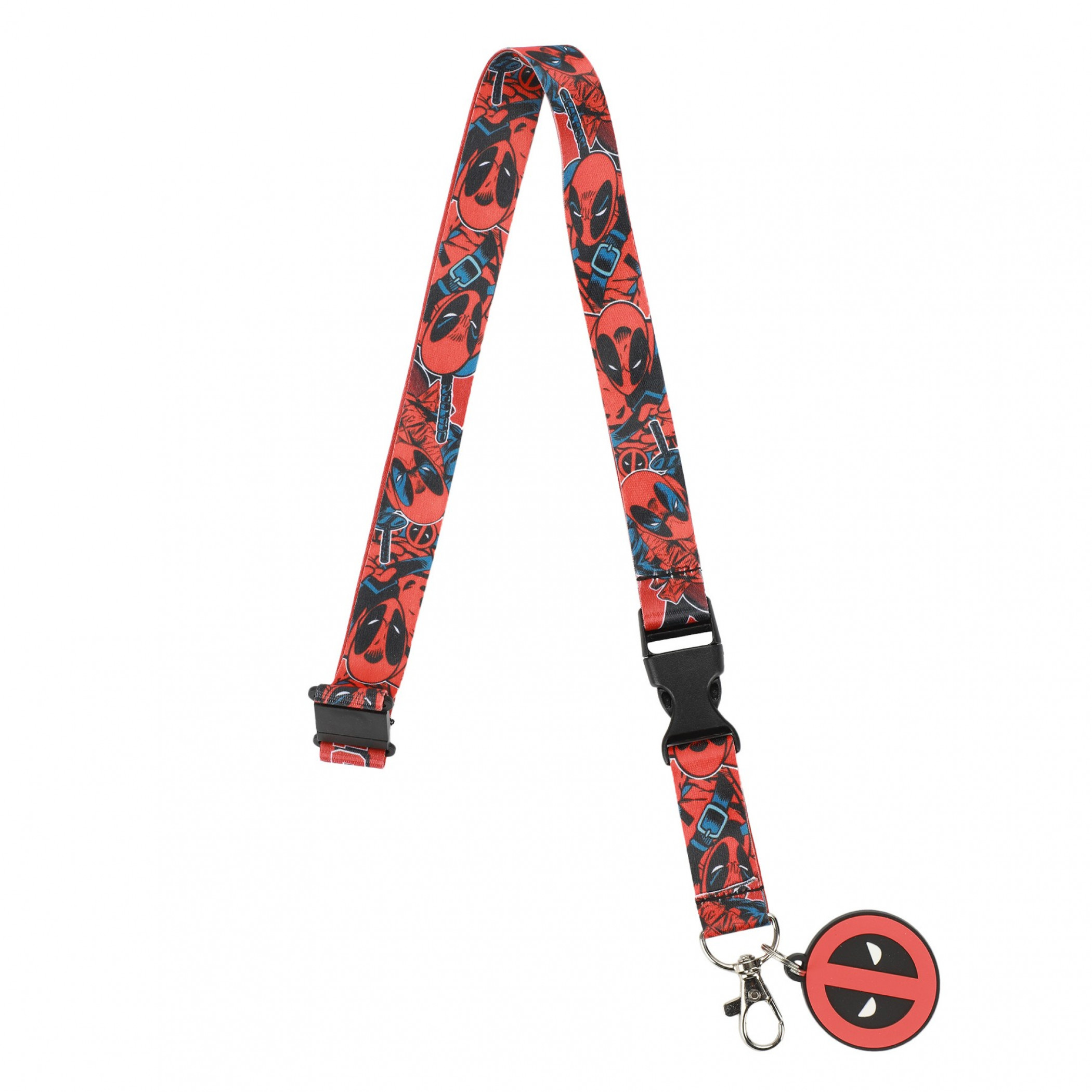 Deadpool Collage and Logo Lanyard, Red