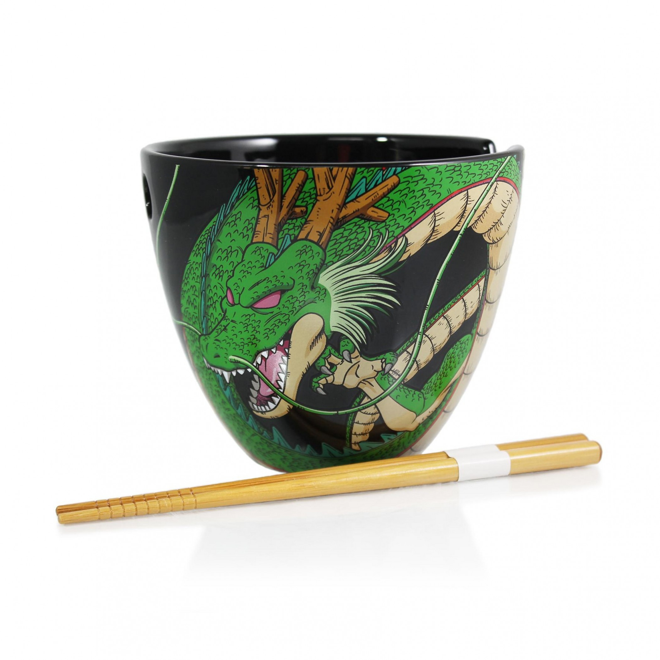 Dragon Ball Super Shenron 16oz Ceramic Ramen Bowl with Chopsticks, Black