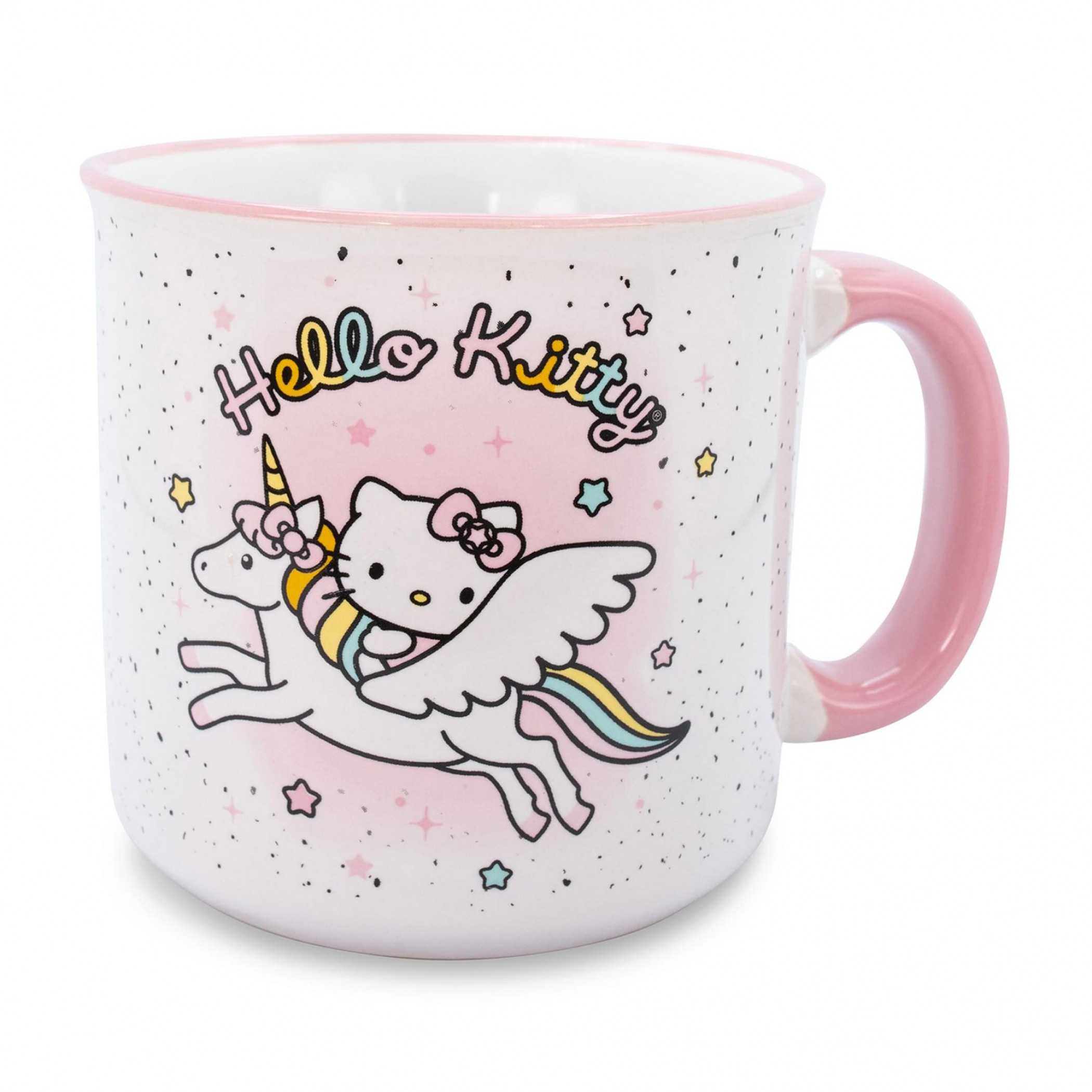 Hello Kitty Unicorn Star Sparkle 20oz Ceramic Camper Mug, Pink
