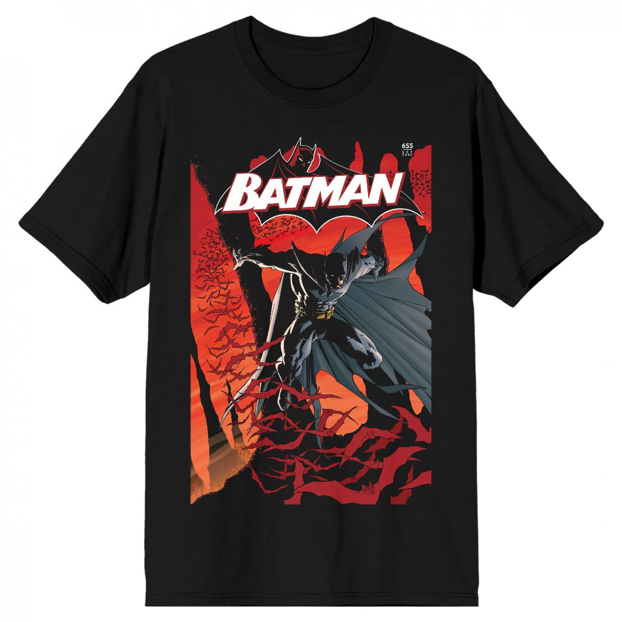 Batman Bats in The Cave T-Shirt, Black