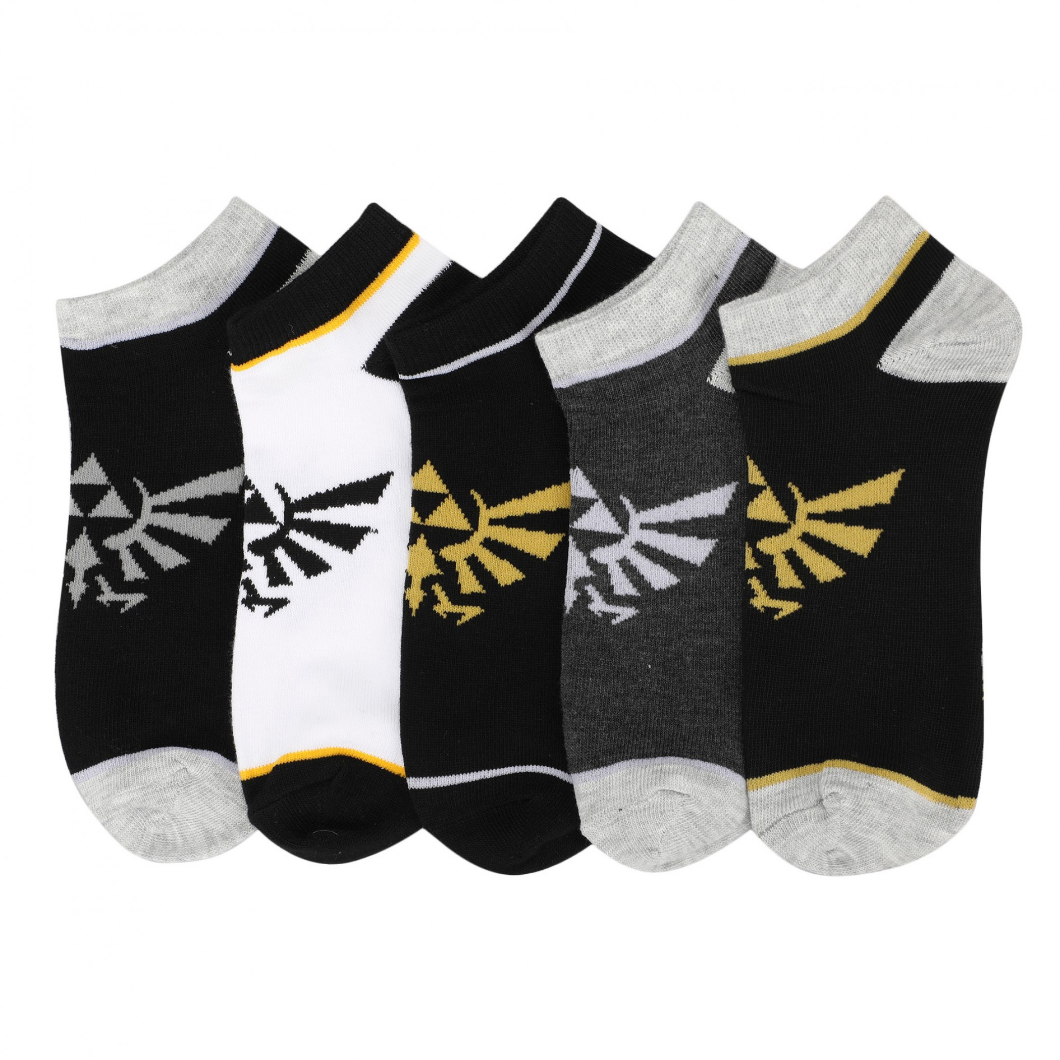 The Legend of Zelda Hyrule Crest 5-Pair Pack of Ankle Socks, Multi-Color