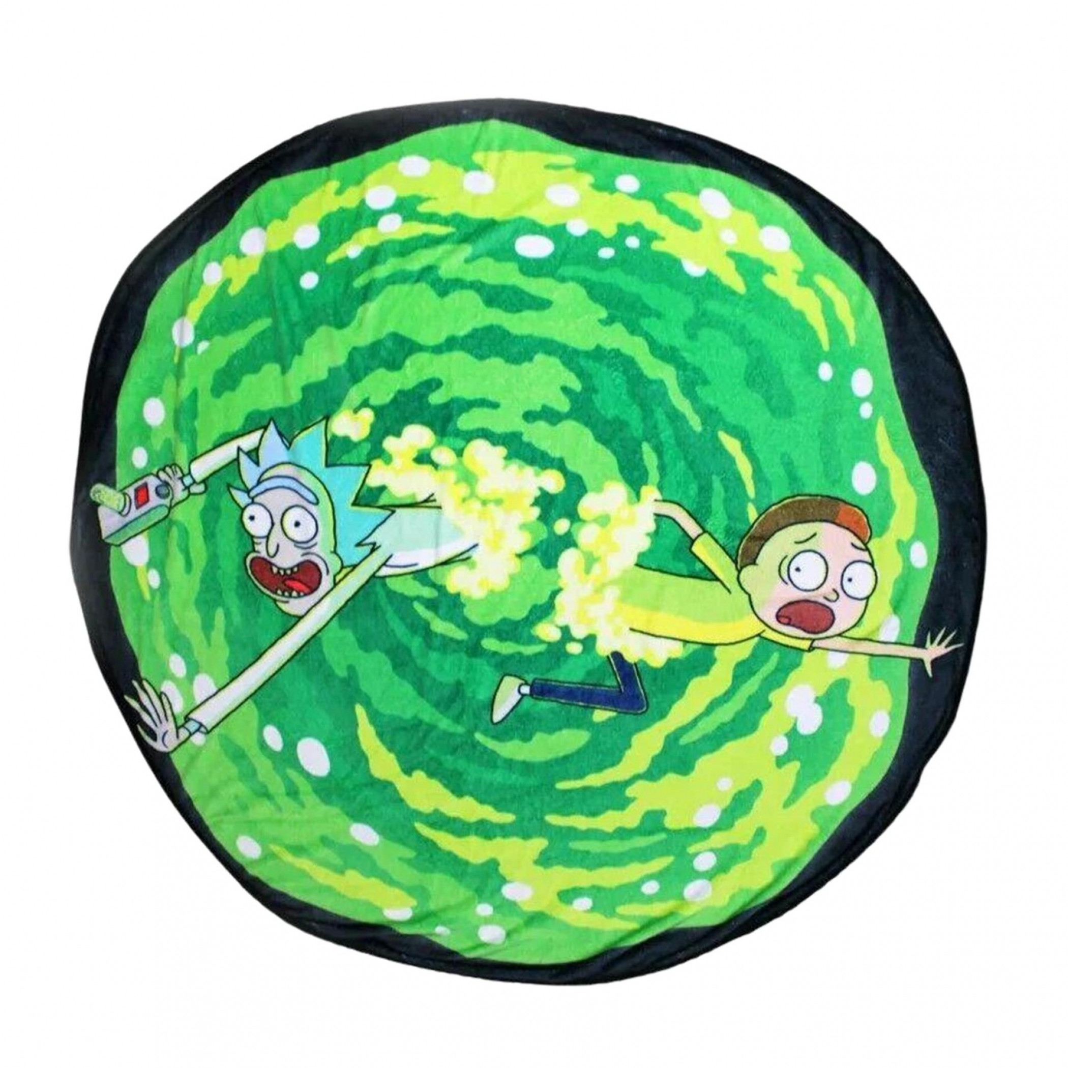 Rick And Morty Portal Shaped Throw Blanket, Green