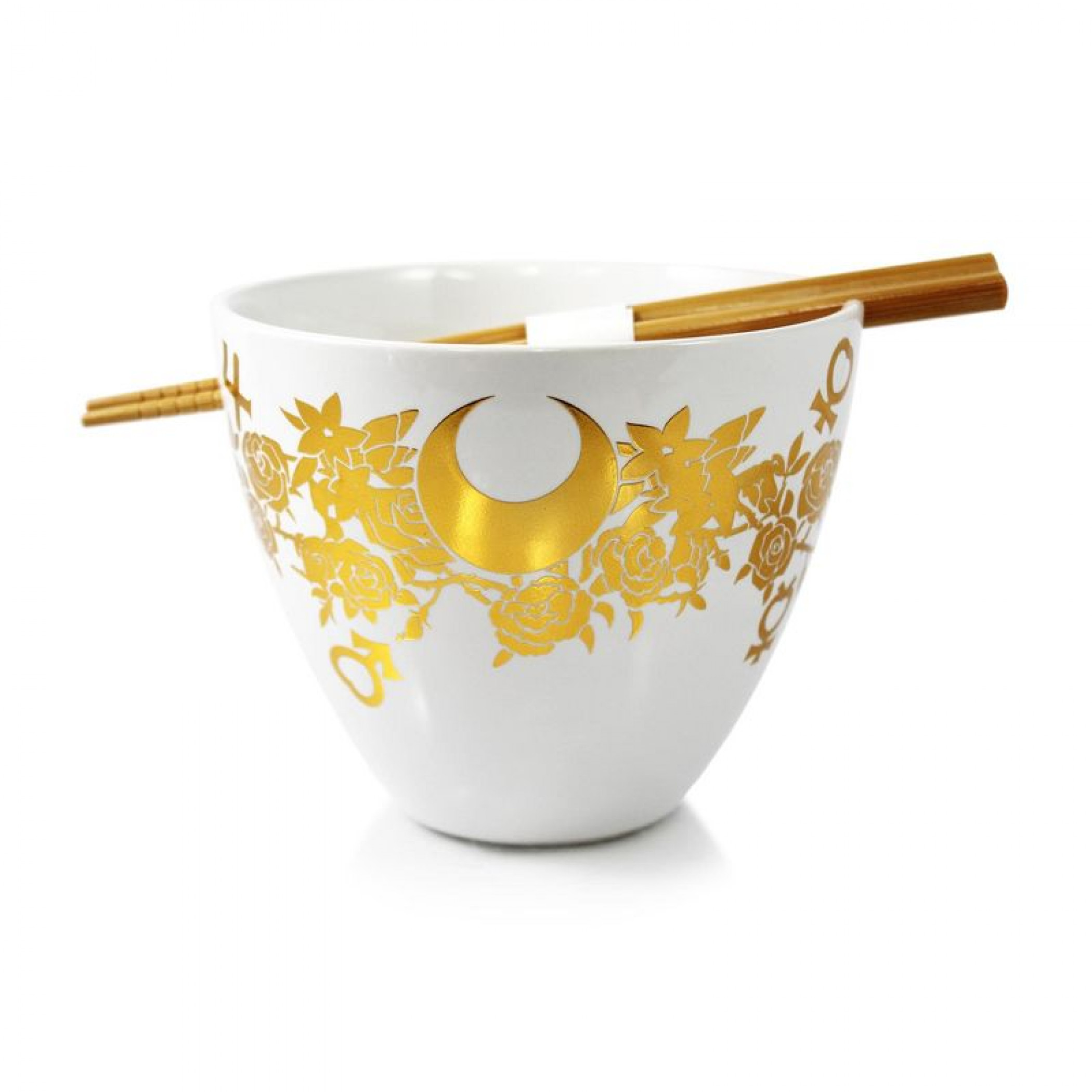 Sailor Moon Symbols 16 Ounce Ramen Bowl with Chopsticks, White