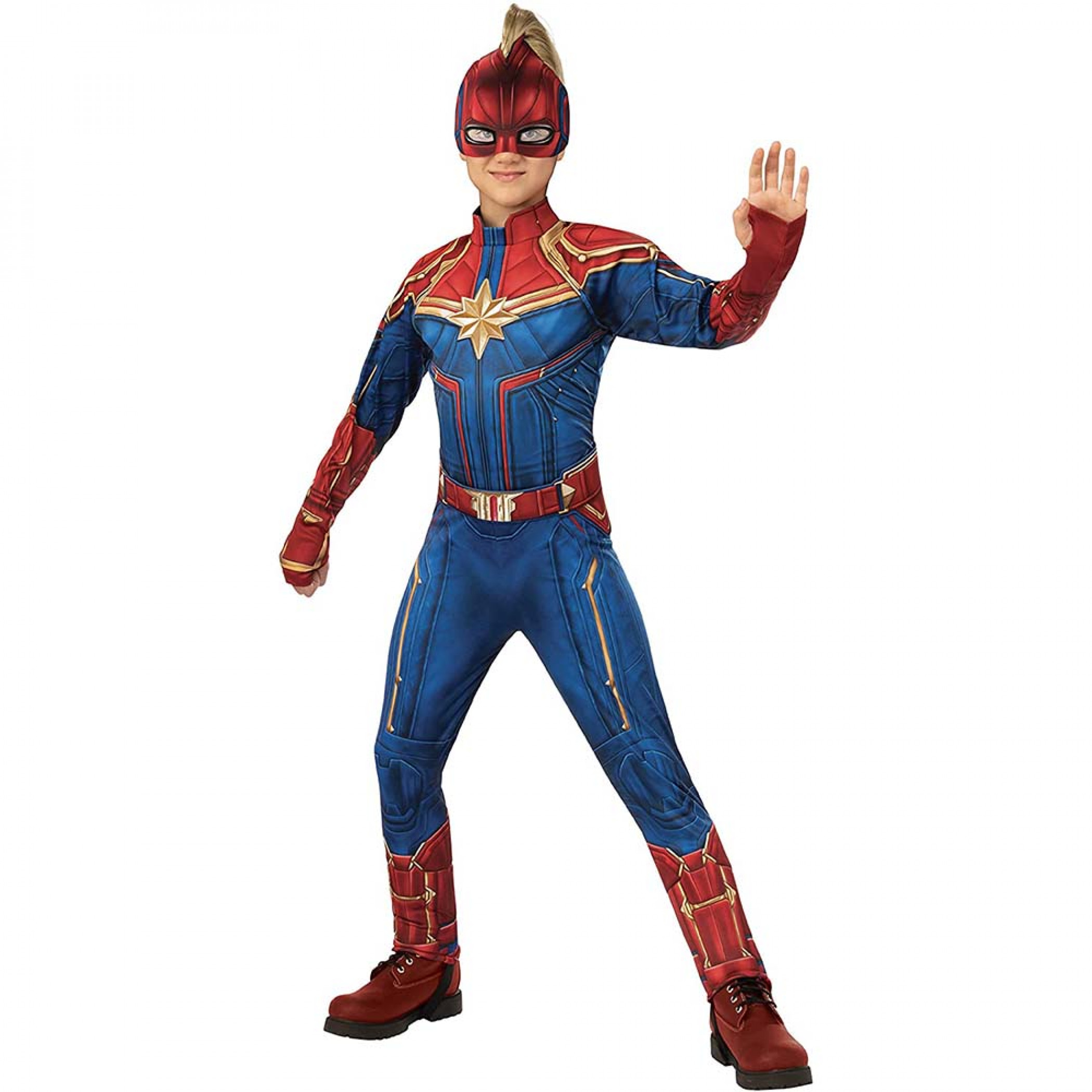 Rubie's Captain Marvel Deluxe Hero Suit Girl's Costume, Multi-Color