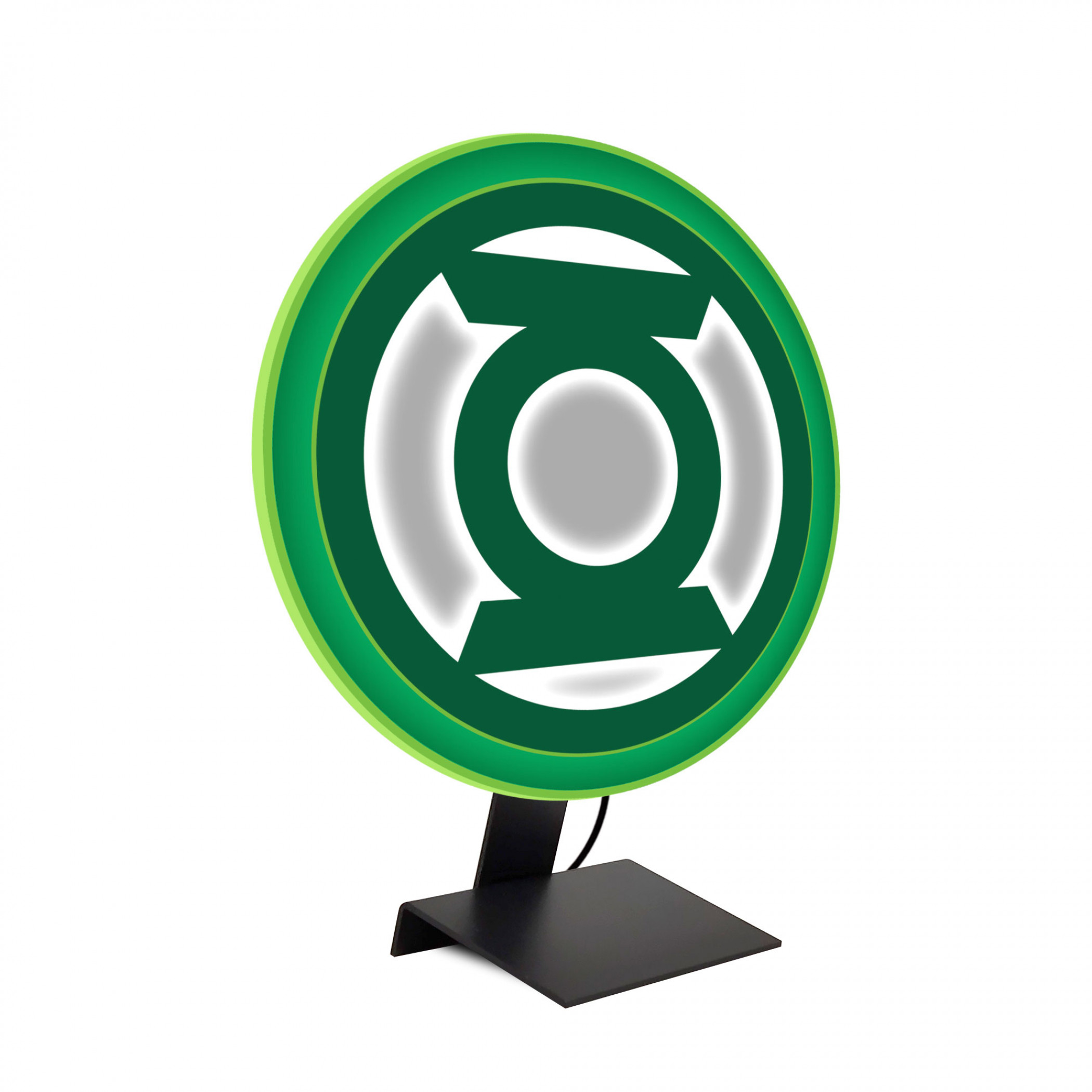 Green Lantern Symbol Illuminated Table Lamp or Mountable Wall Lamp, Green