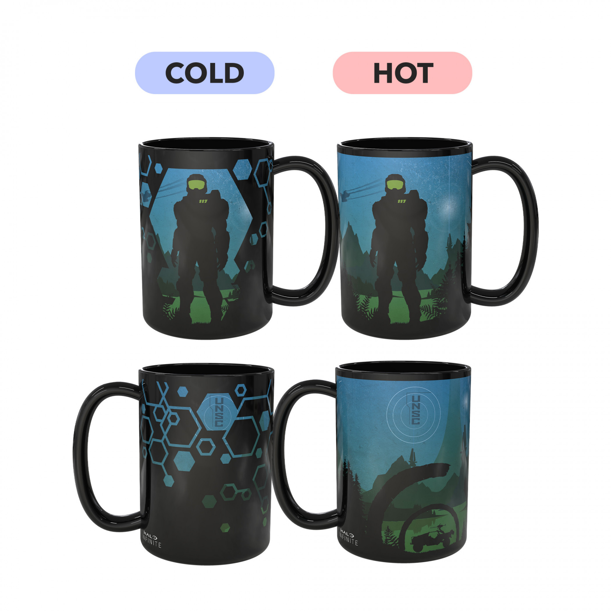 Halo Battle Scene Color Heat Change Ceramic Mug, Multi-Color