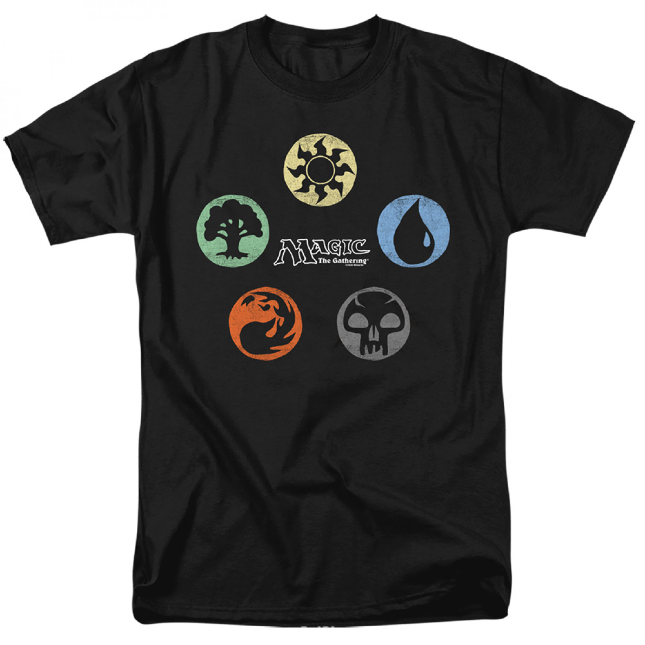 Magic the Gathering 5 Colors Mana T-Shirt, Black