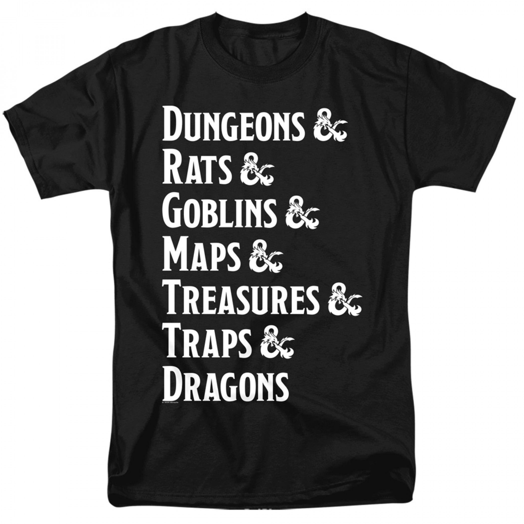 Dungeons & Dragons Dungeon List T-Shirt, Black