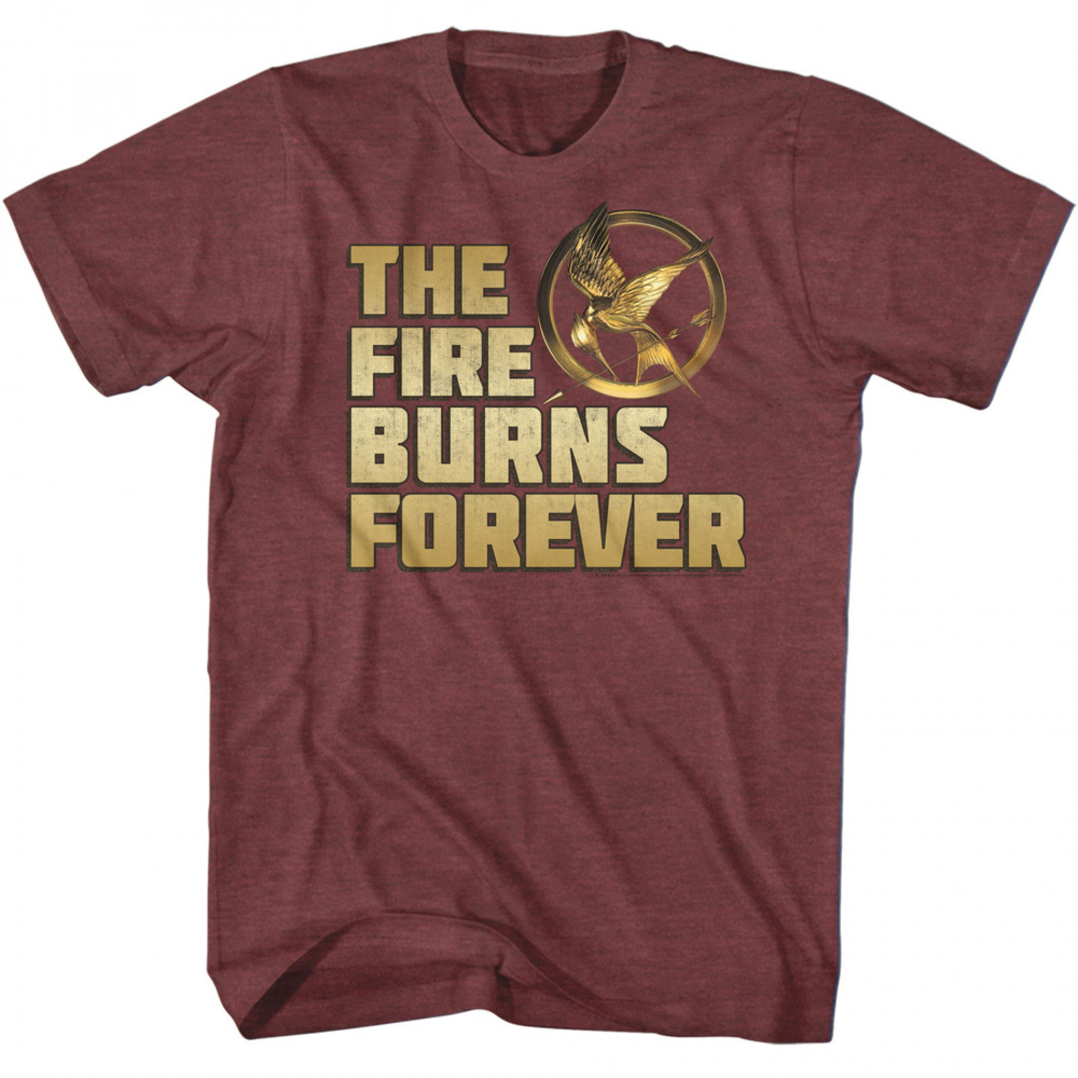 The Hunger Games Mockingjay Fire Burns Forever T-Shirt, Red