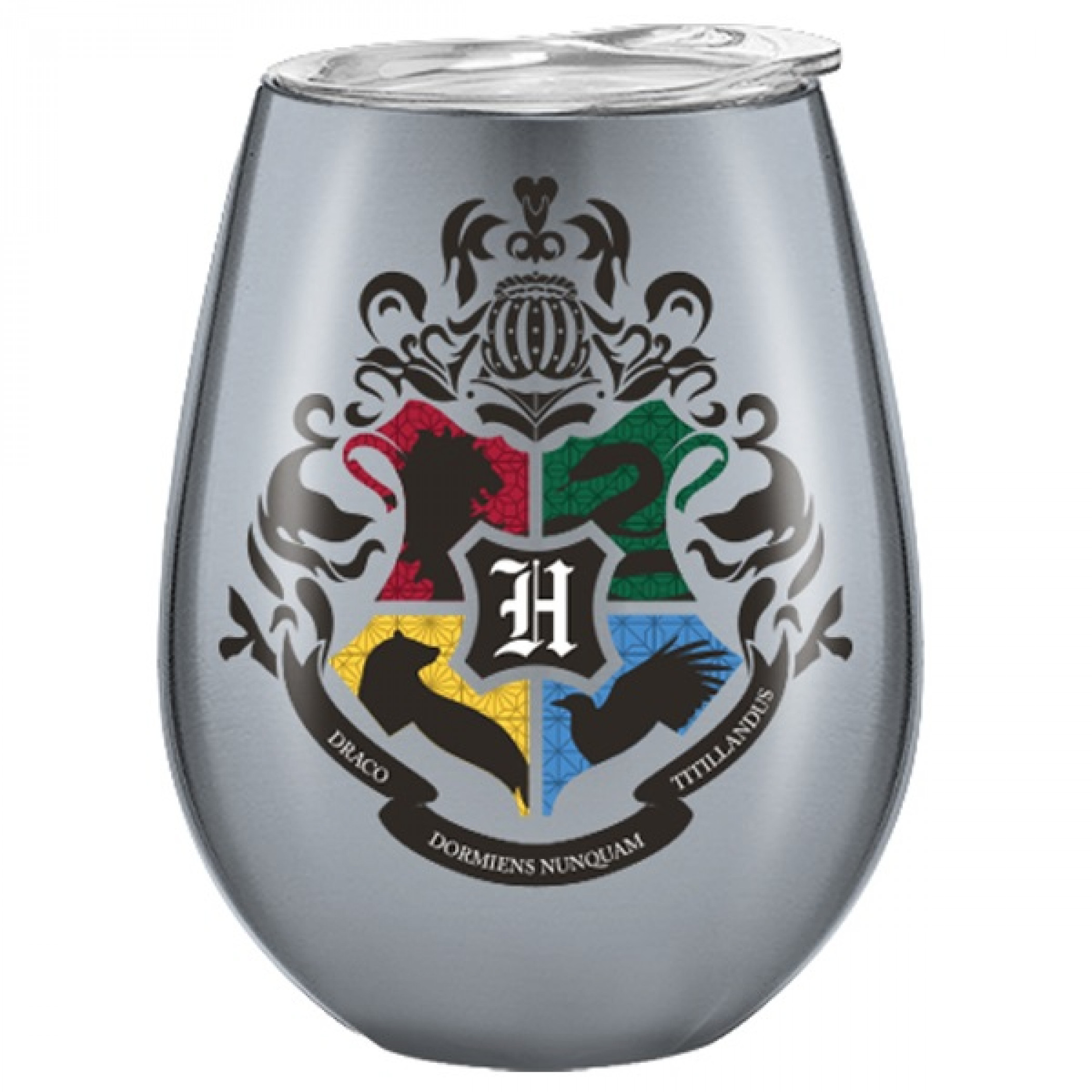 Harry Potter Hogwarts Crest Stainless Tumbler with Lid, Multi-Color