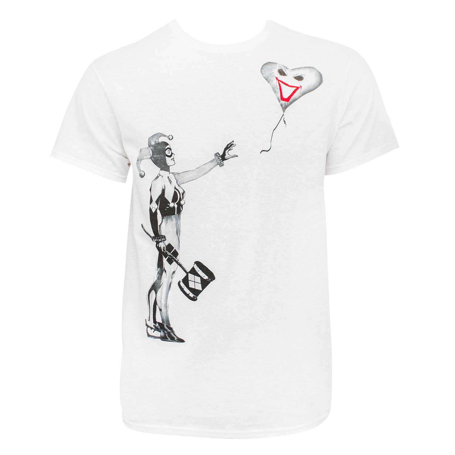 Harley Quinn Banksy Stencil White Tee Shirt