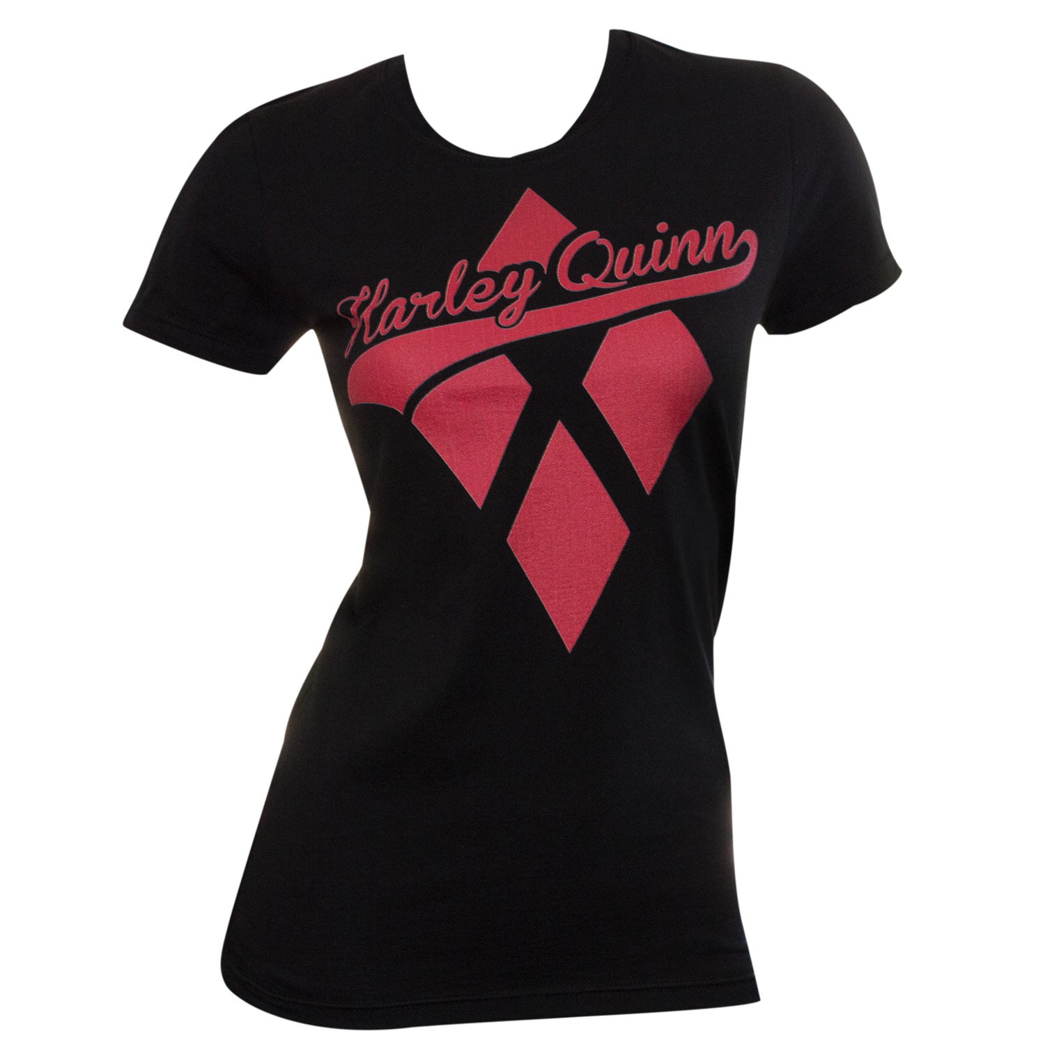 Harley Quinn Diamond Logo Womens Black Shirt