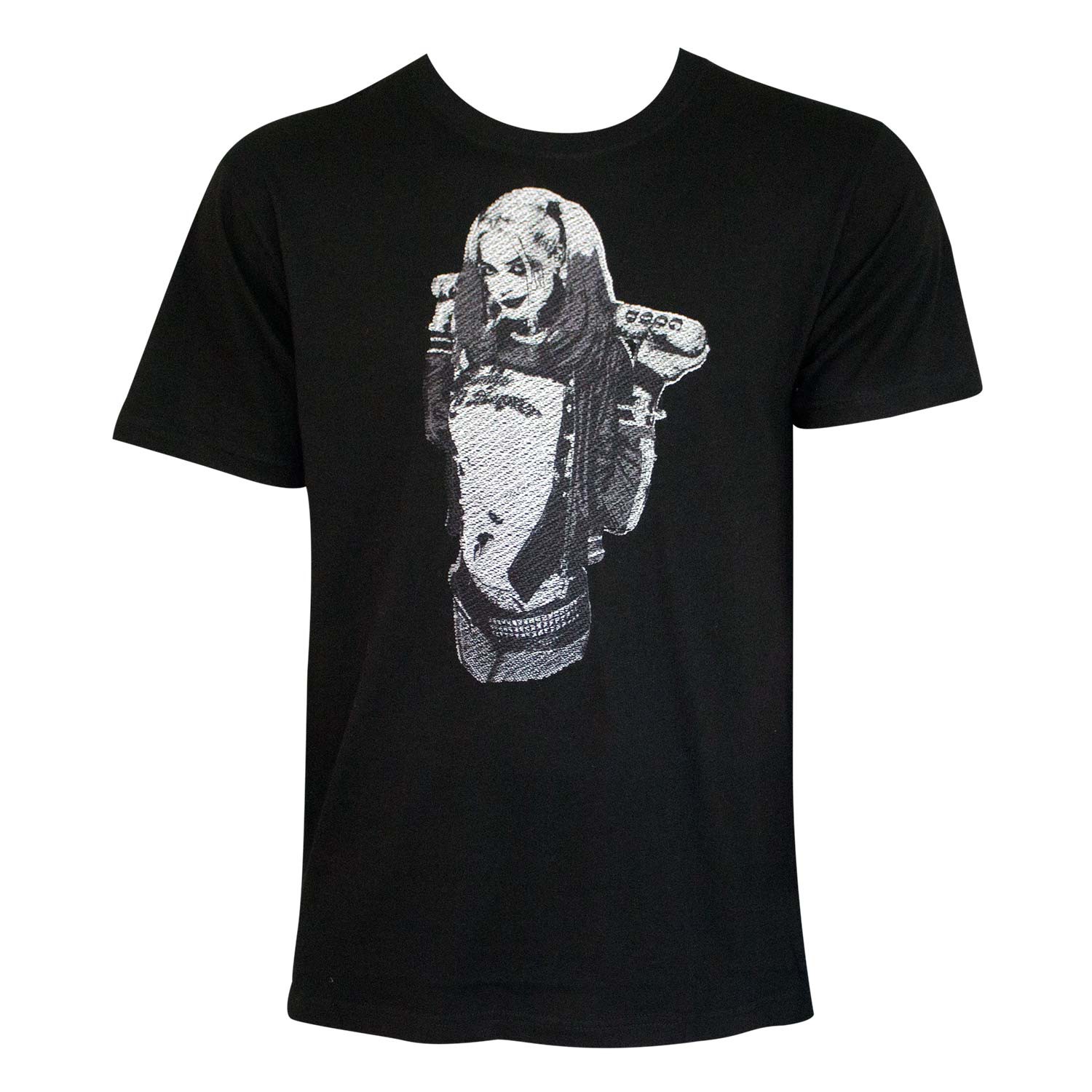Harley Quinn Embroidered Tee Shirt, Black