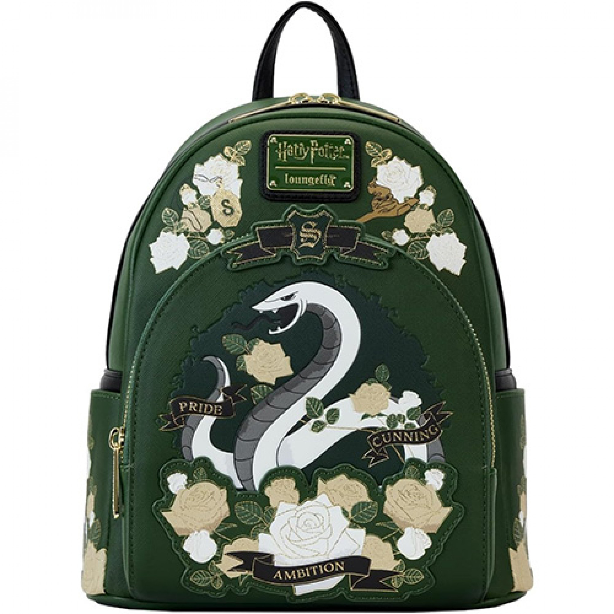 Harry Potter Slytherin House Floral Mini Backpack By Loungefly, Green