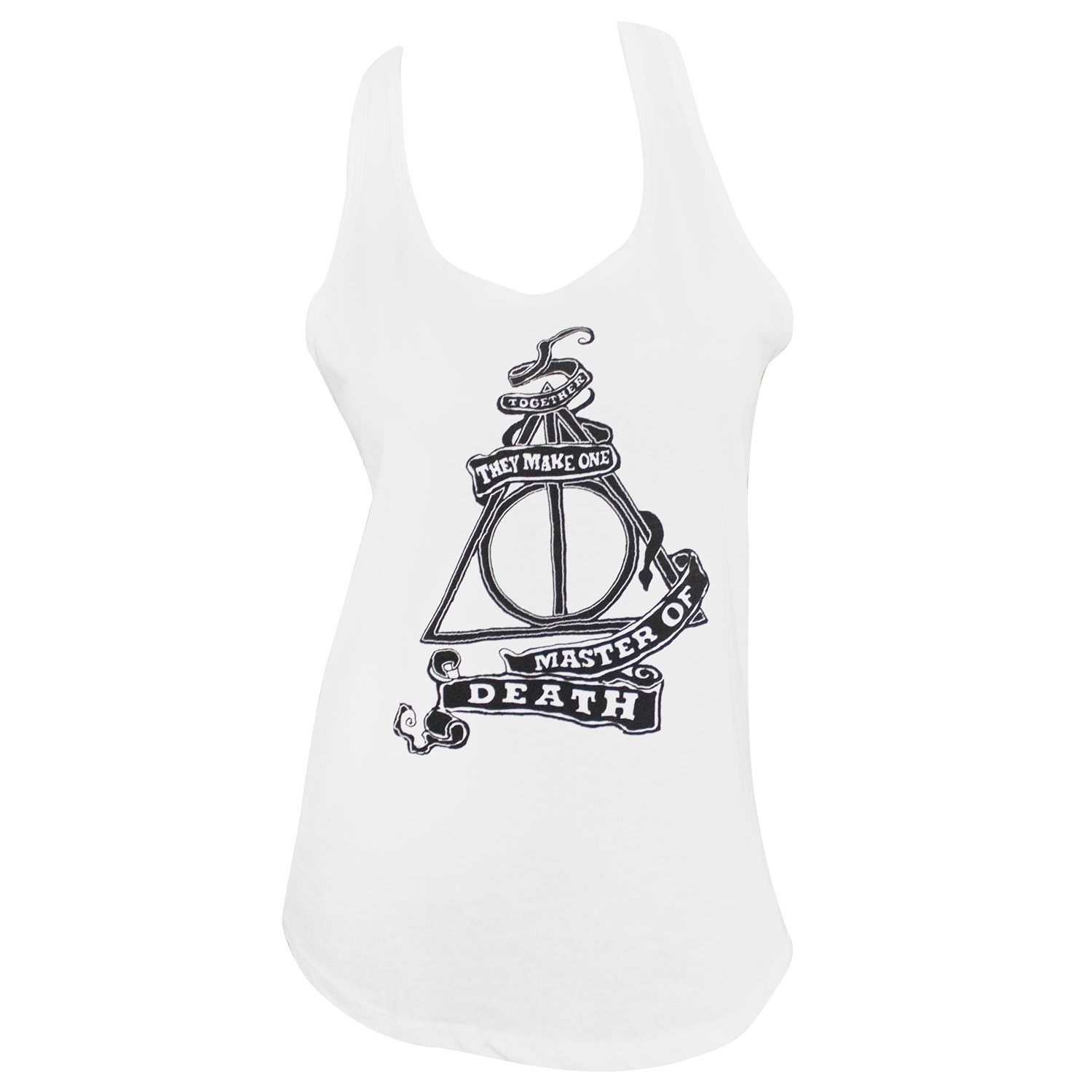 Harry Potter Deathly Hallows Racerback Women's White Tank Top