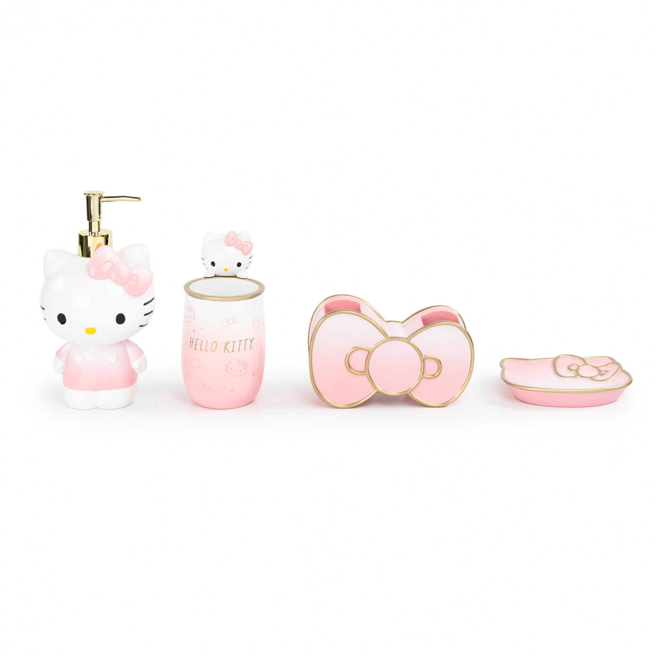 Hello Kitty Pink Ombre 4-Piece Bathroom Set, Pink