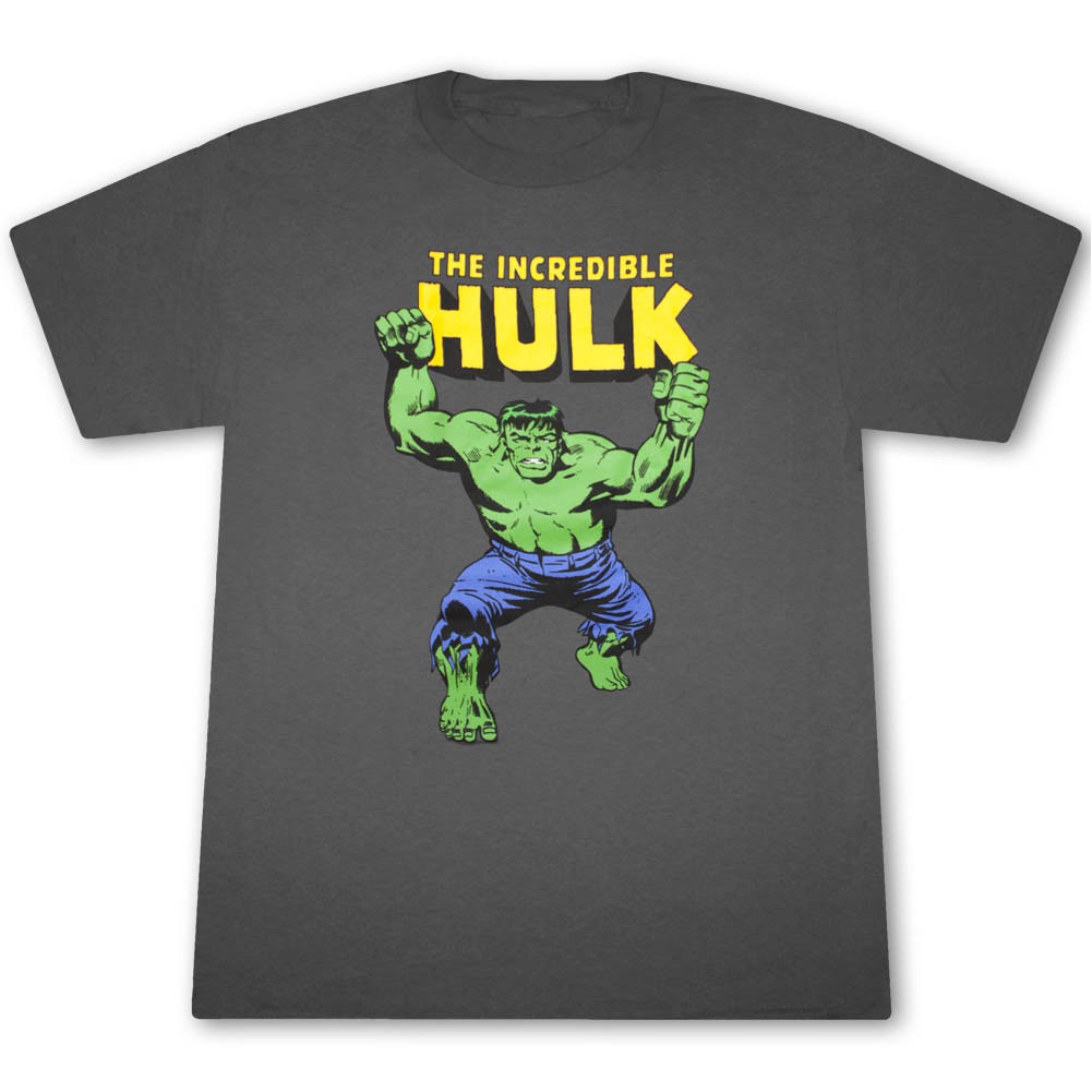 The Incredible Hulk Classic Design Men's Gray Graphic T-Shirt, Grey