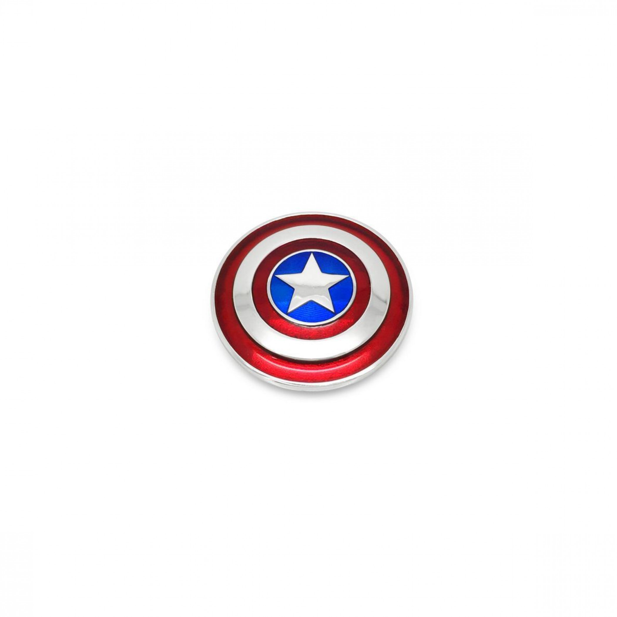 Marvel Captain America Small Shield Sterling Silver Pendant, Silver
