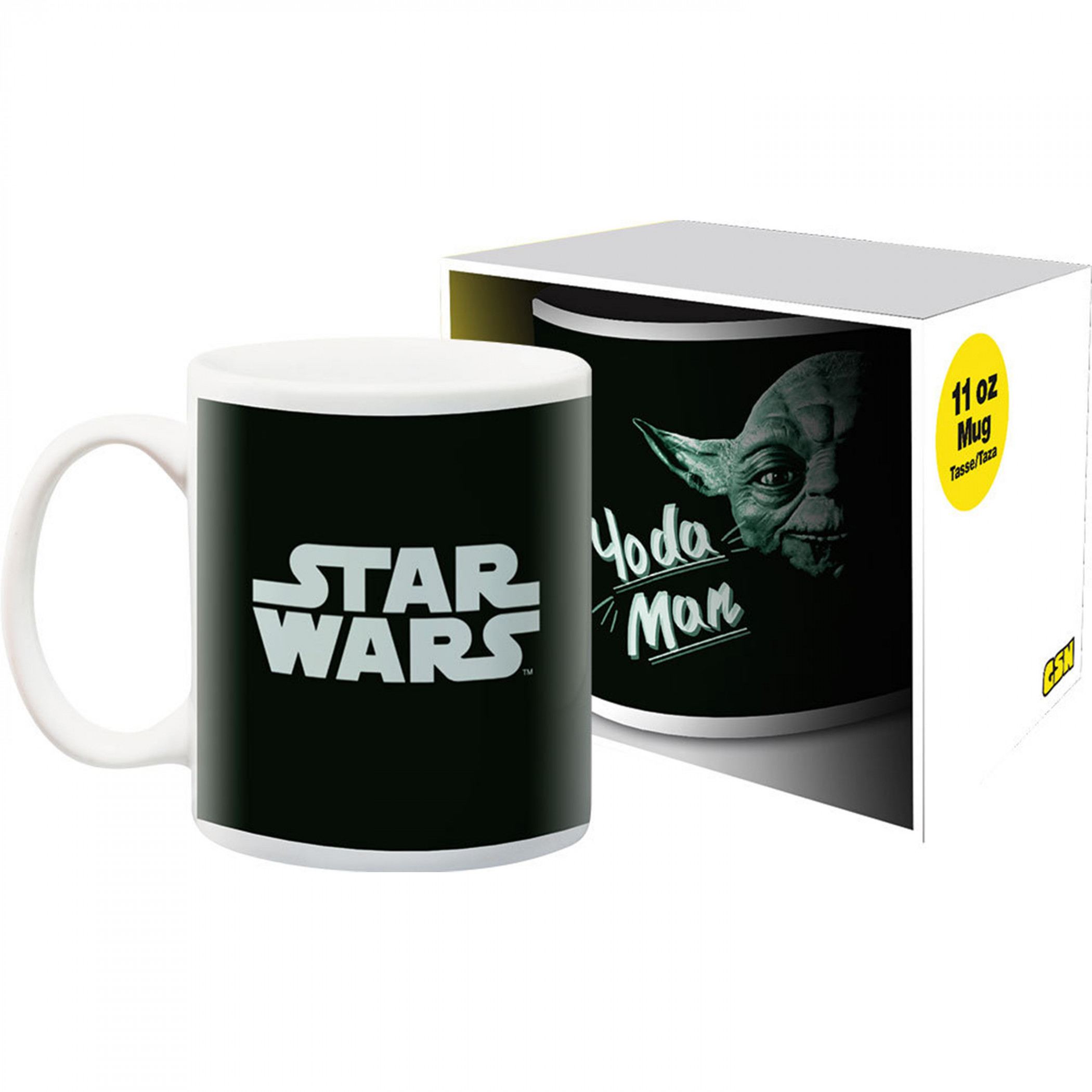 Star Wars Yoda Man 11 oz Ceramic Mug, Black