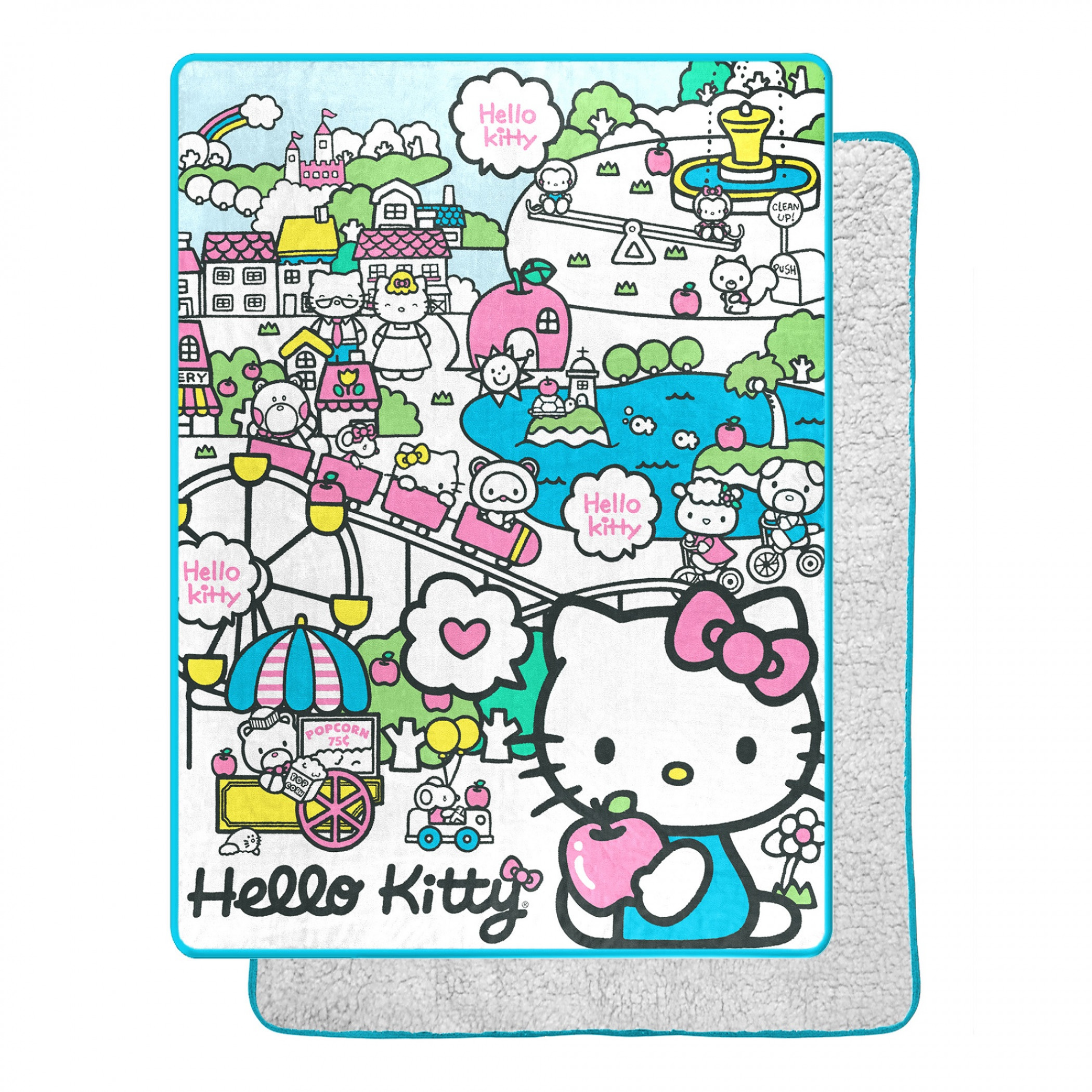 Hello Kitty My Cute World 60 X 80 Silk Touch Throw, Multi-Color