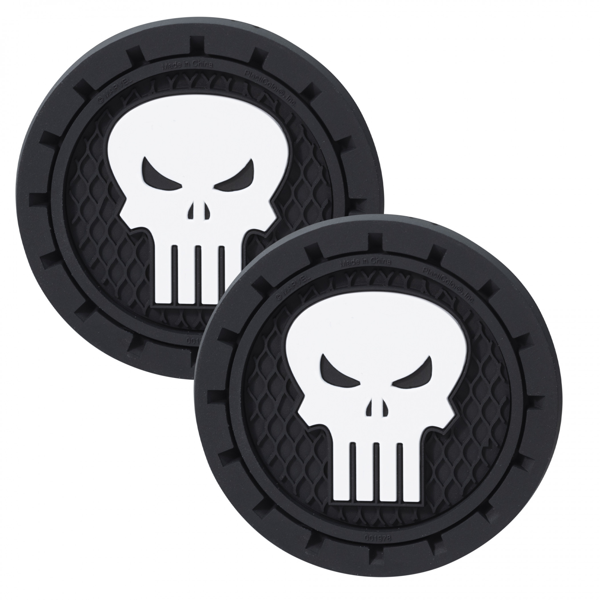Punisher Logo Car Coasters 2-Pack, Black