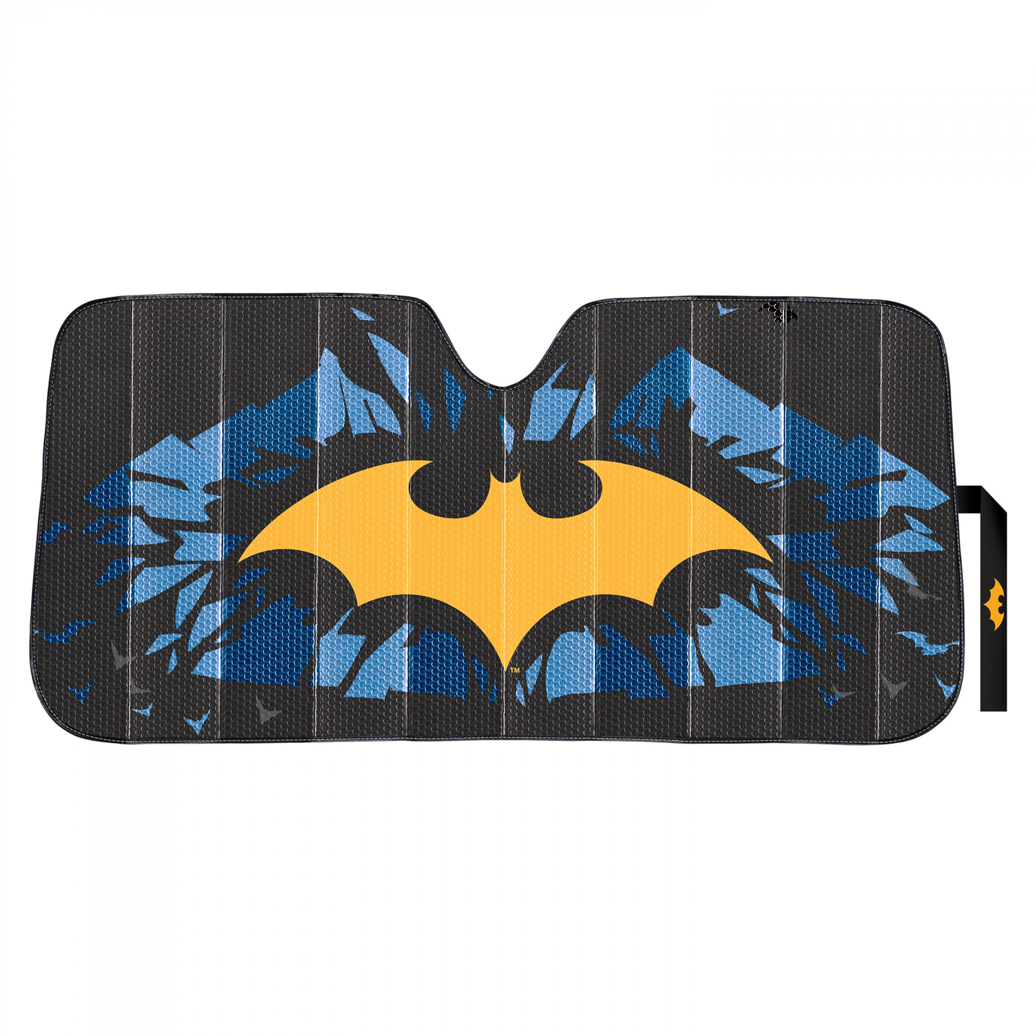 Batman Shattered Logo Accordion Car Sunshade, Black