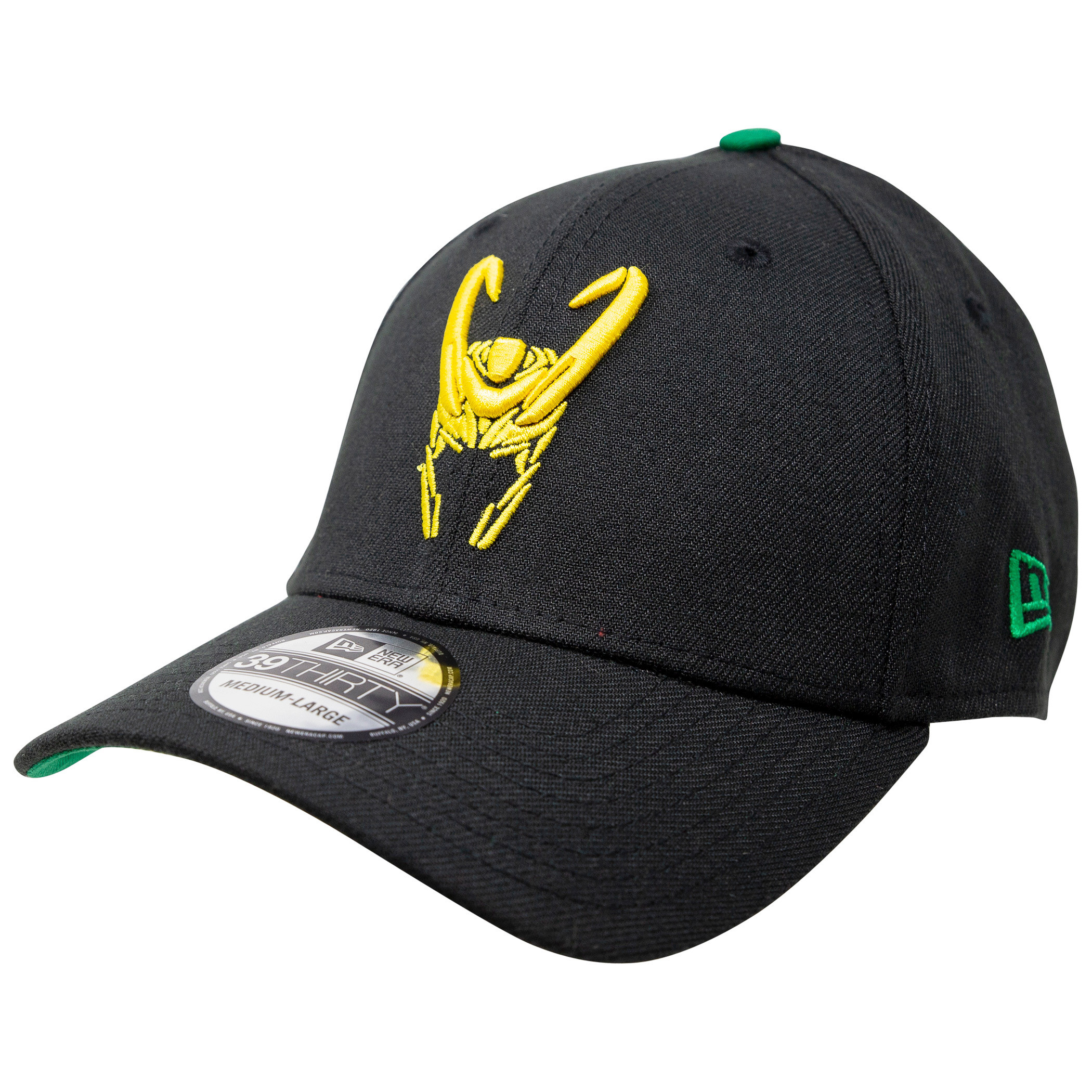 Loki Helmet New Era 39Thirty Fitted Hat, Black