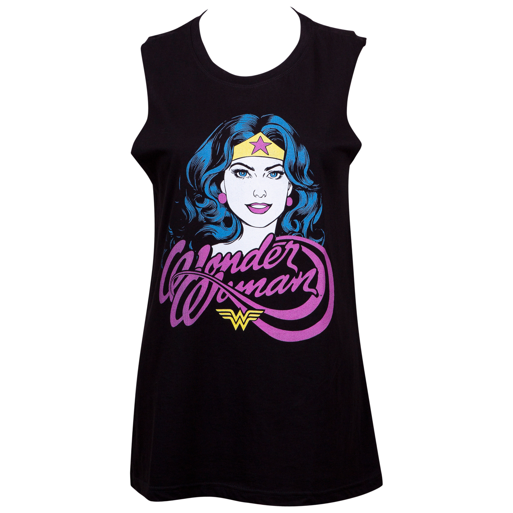 Wonder Woman Women's Black Venice Beach Tank Top, Black