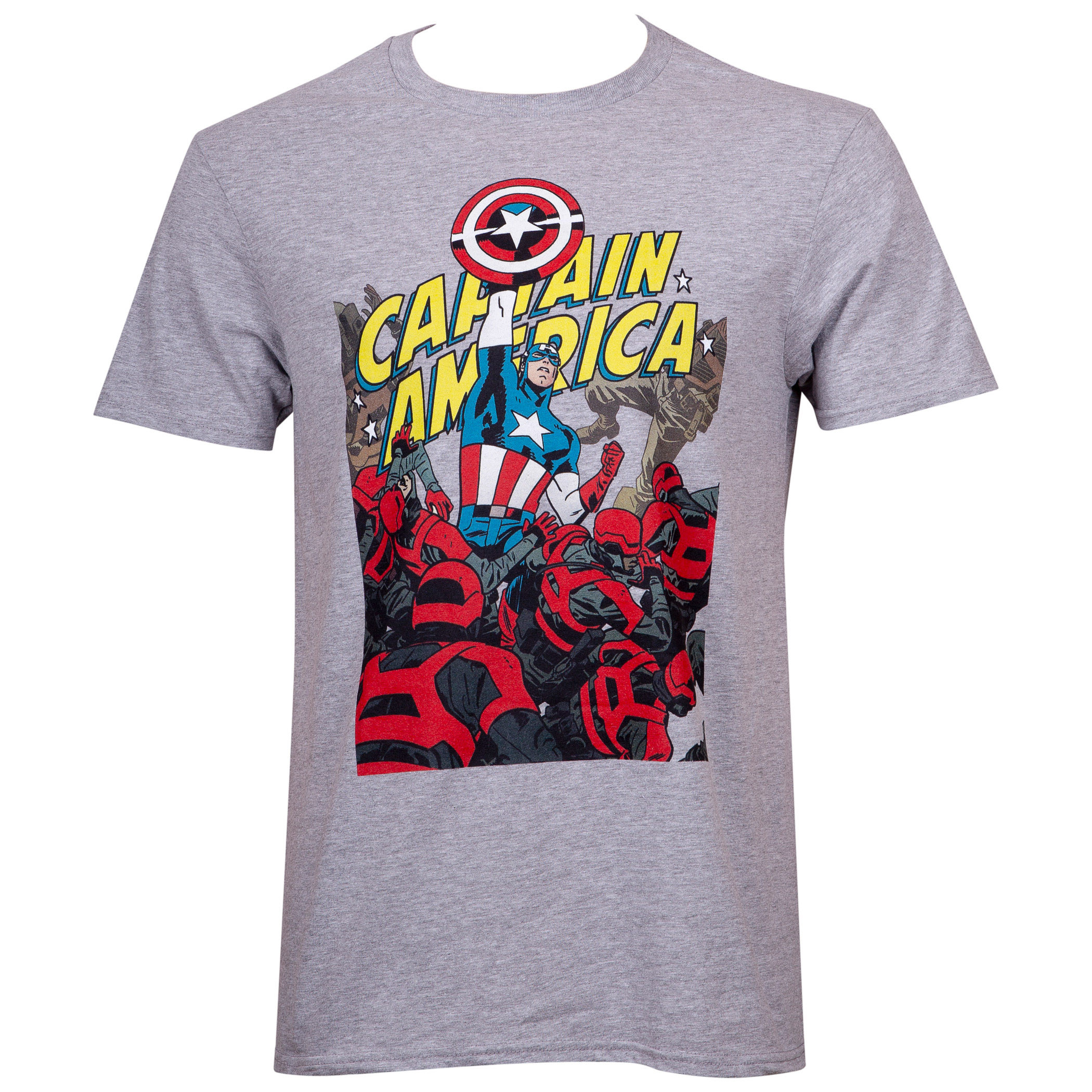 Captain America Fighting Through T-Shirt, Grey