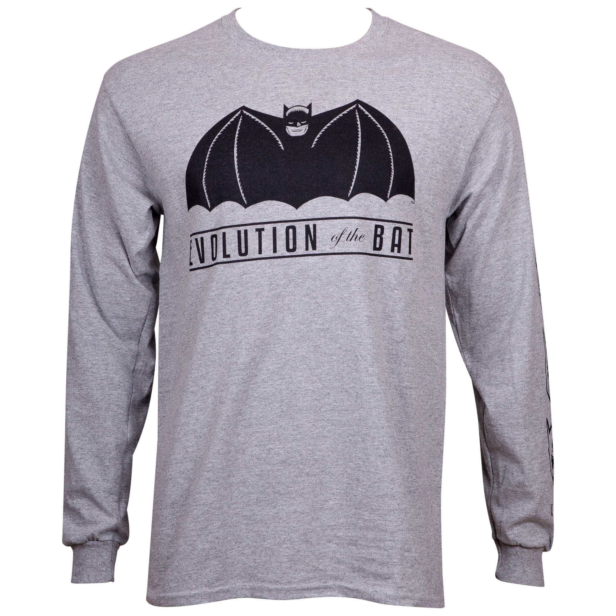 Batman Evolution 80th Anniversary Long Sleeve T-Shirt, Grey