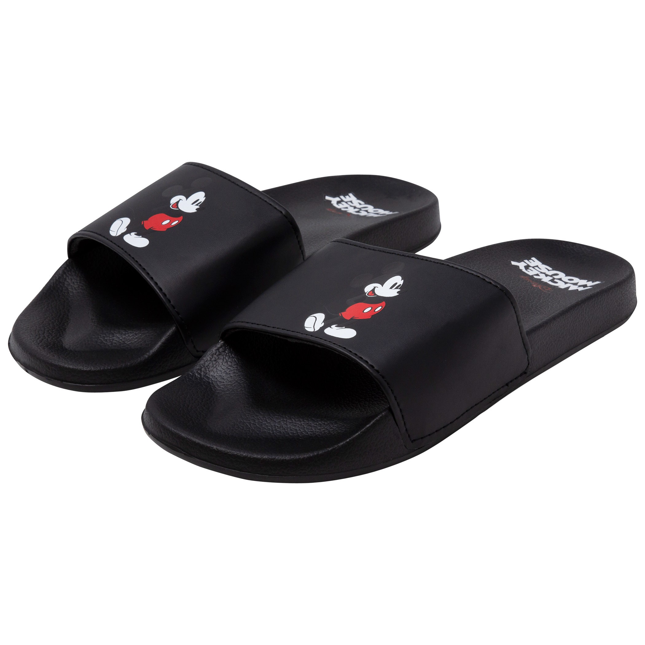  Mickey  Mouse  Slip On Black Sandals 