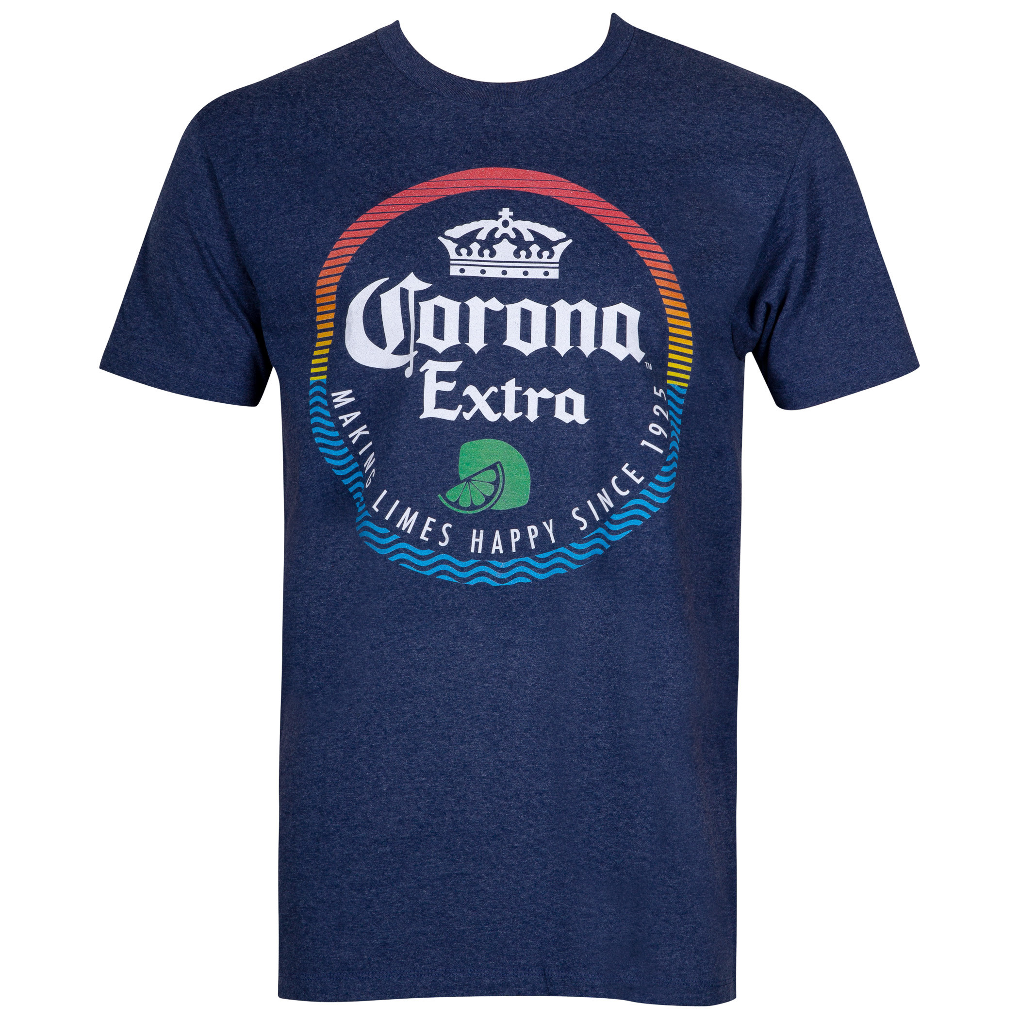 Corona Extra Beer Making Limes Happy Men's Blue T-Shirt