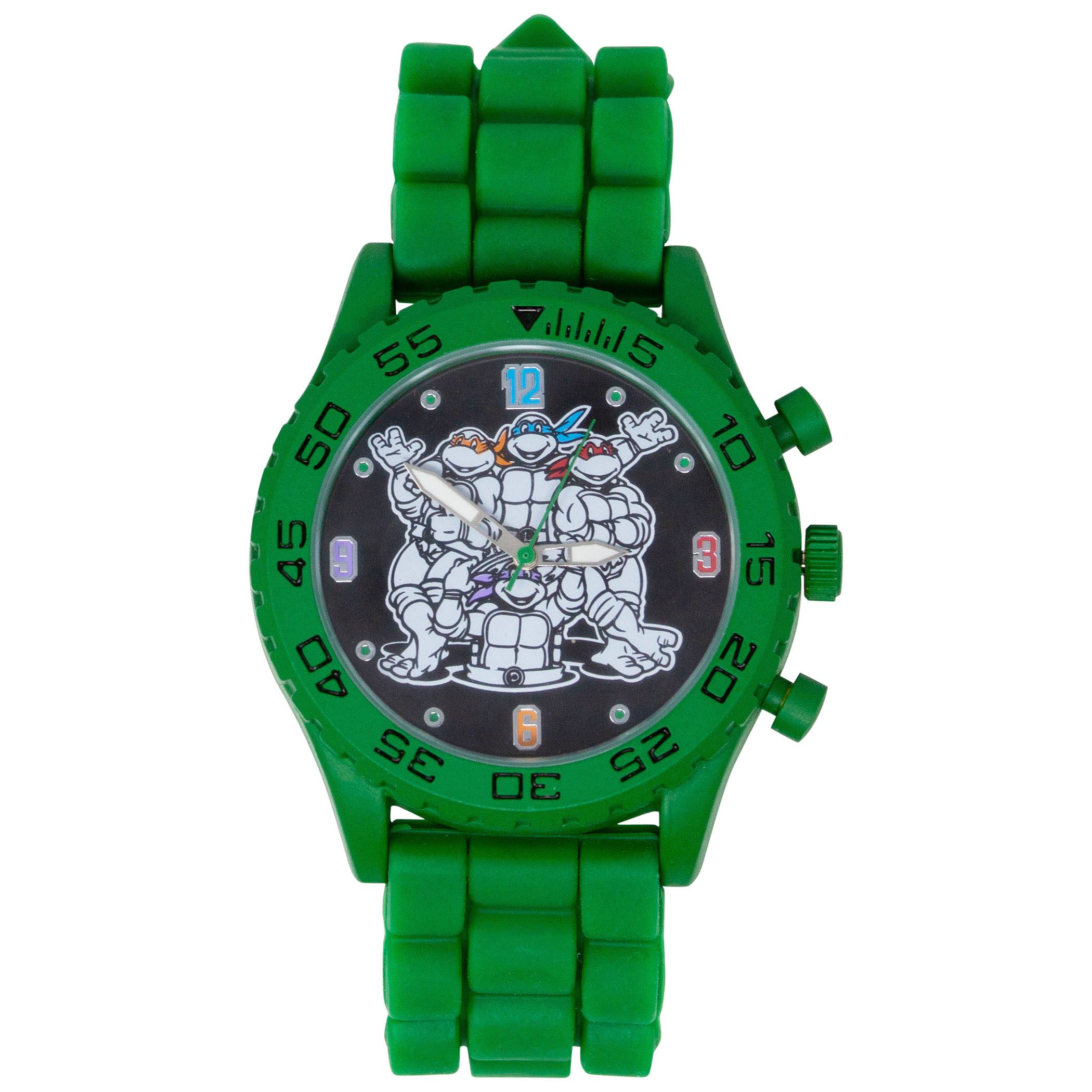 Teenage Mutant Ninja Turtles Green Watch with Rubber Wristband, Green