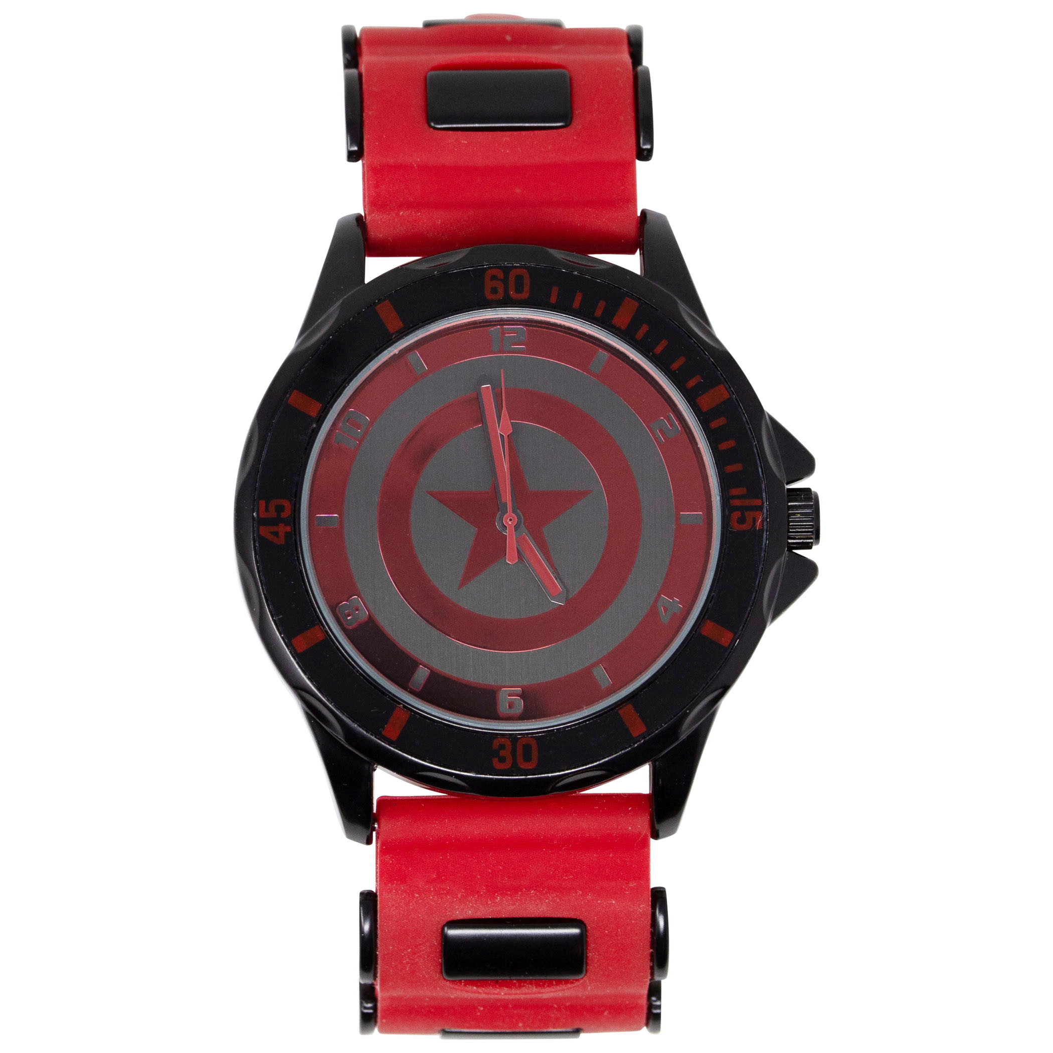 Captain America Red and Black Shield Watch, Black
