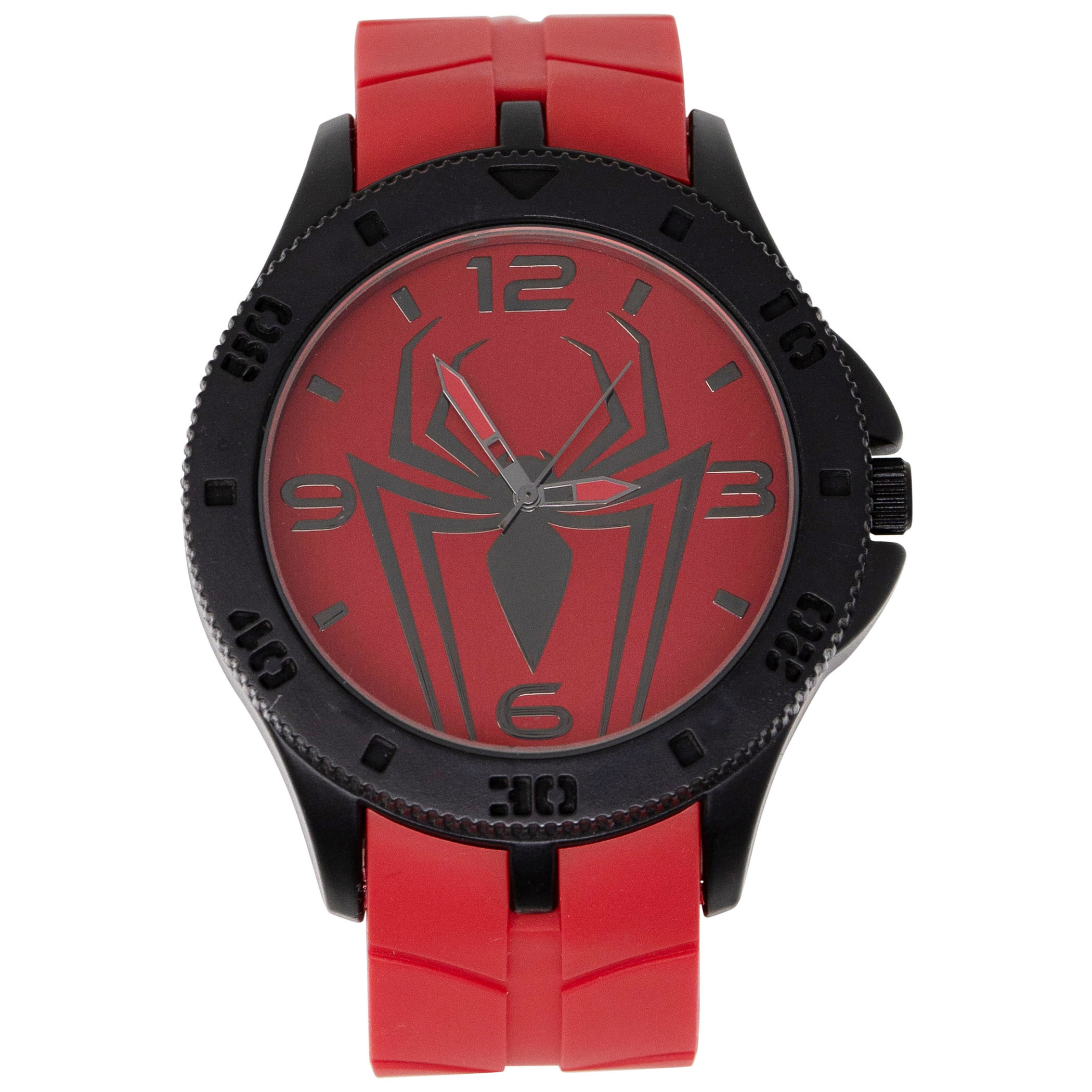 Spider-Man Symbol on Red Watch with Rubber Wristband, Red