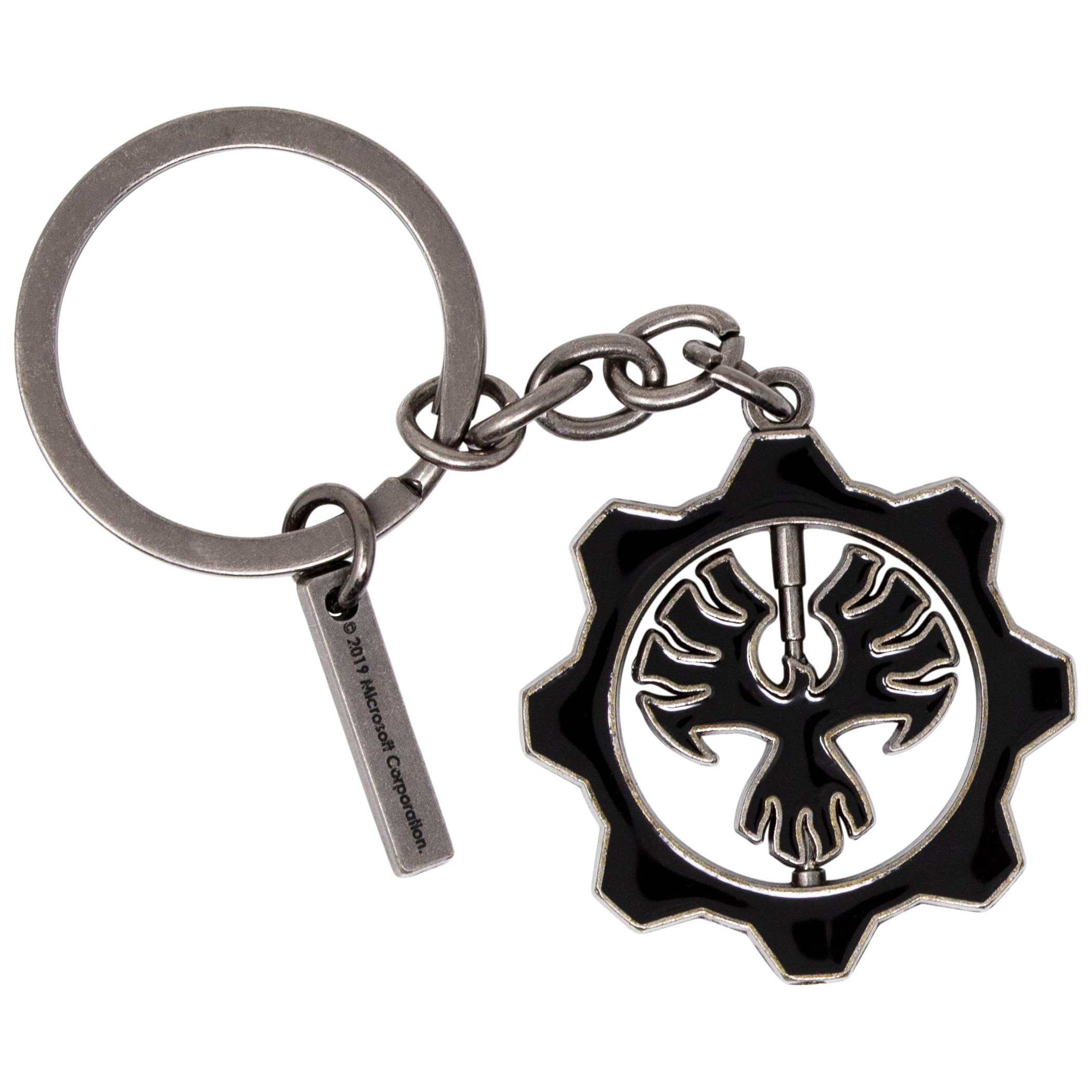 Gears of War Rotating Logo Keychain, Black