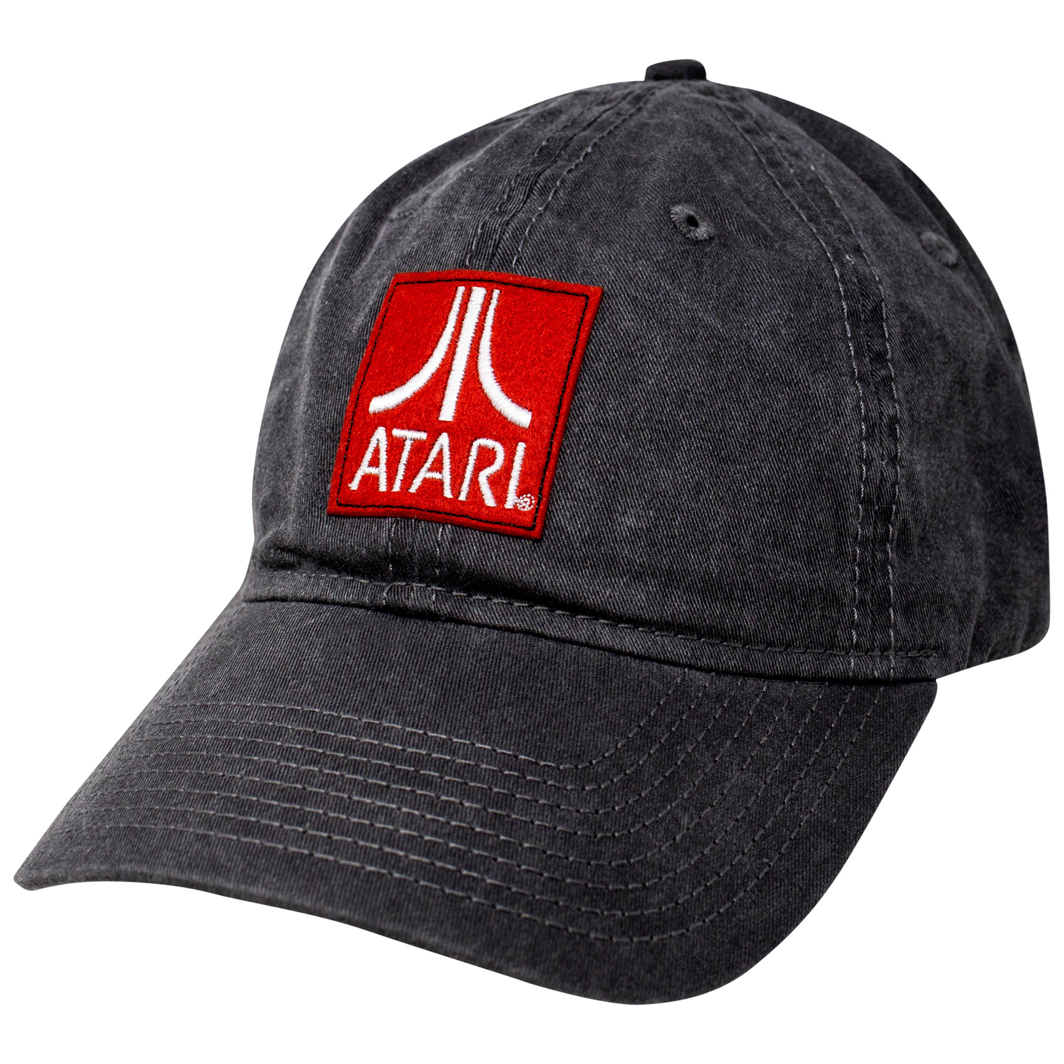 Atari Logo Adjustable Dad Hat, Black