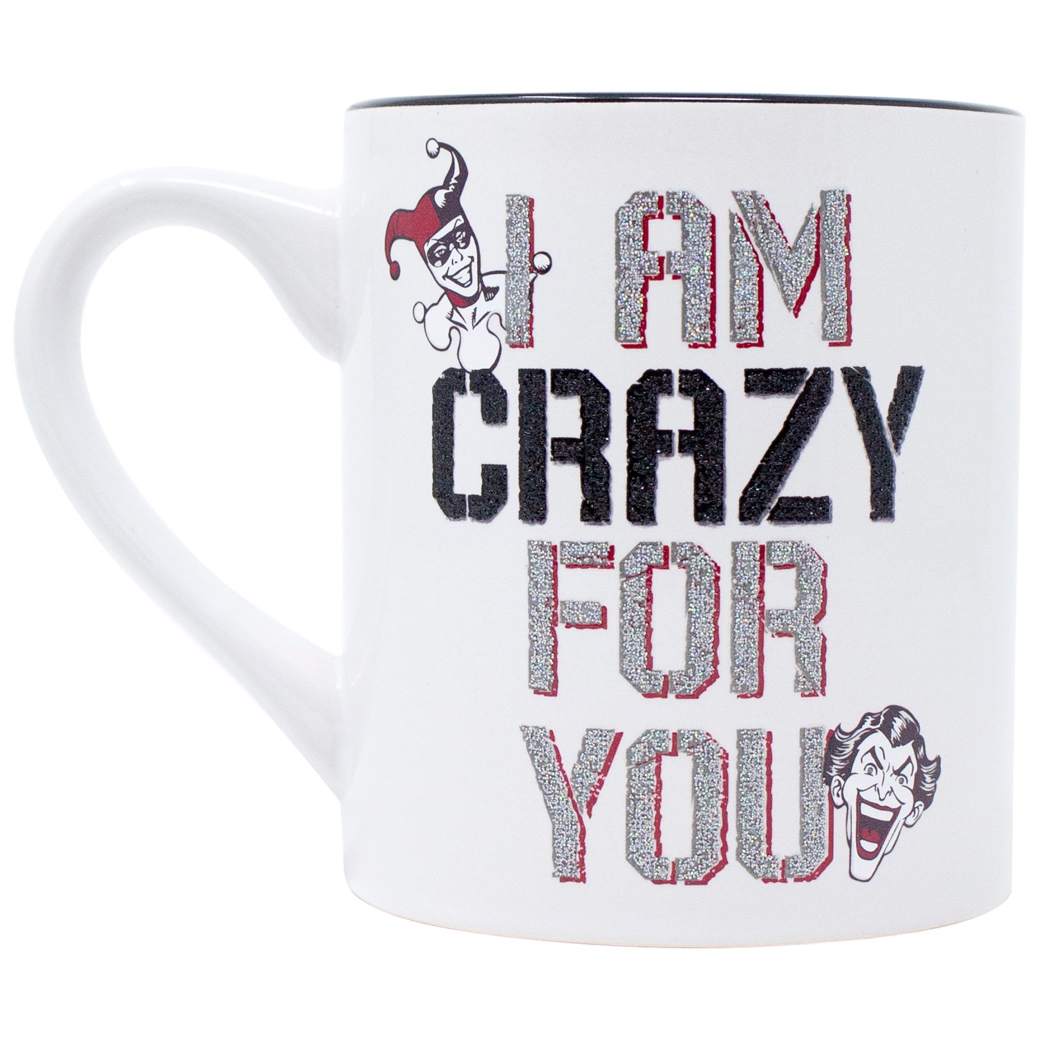 Harley Quinn and Joker Crazy For You Coffee Mug, White